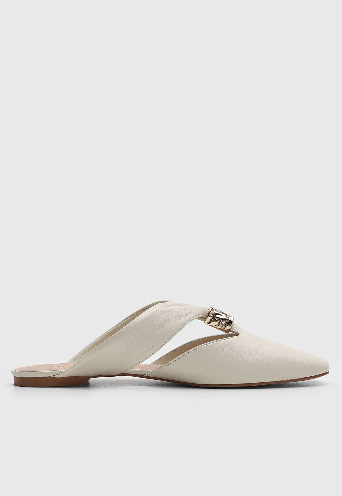 Vista 2 Sapatilha Mule Feminina Capodarte Ponta Quadrada Off-White Capodarte off-white white