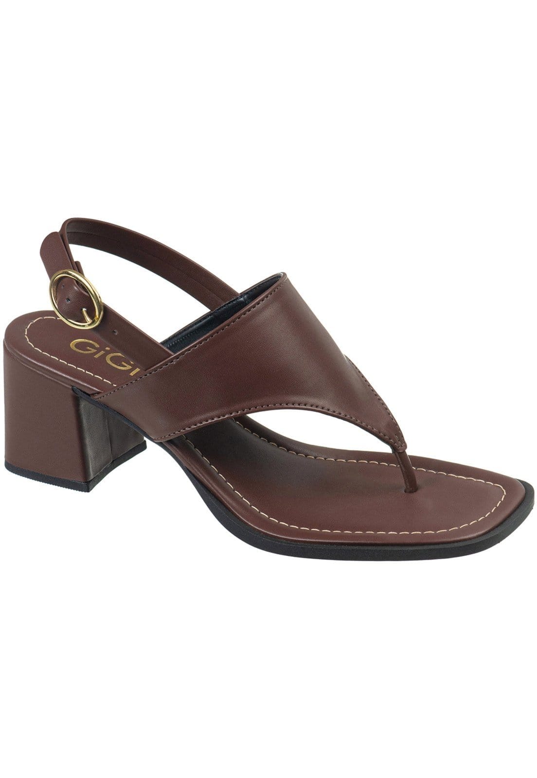 Vista 2 Sandália Feminina GiGiL Anabela Plataforma Salto Bloco Asa Delta Confortável Terra Gigil marrom