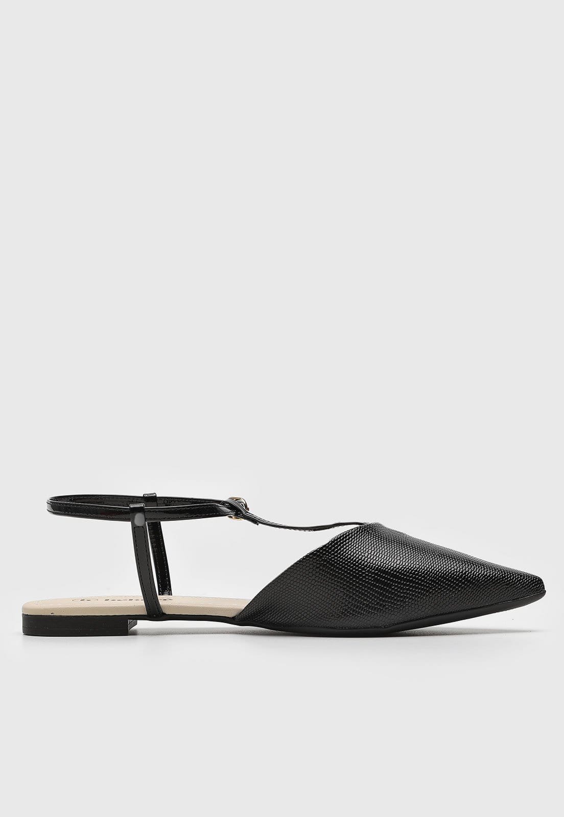 Vista 2 Sapatilha Slingback cê Lezard Preta BEBECÊ preto