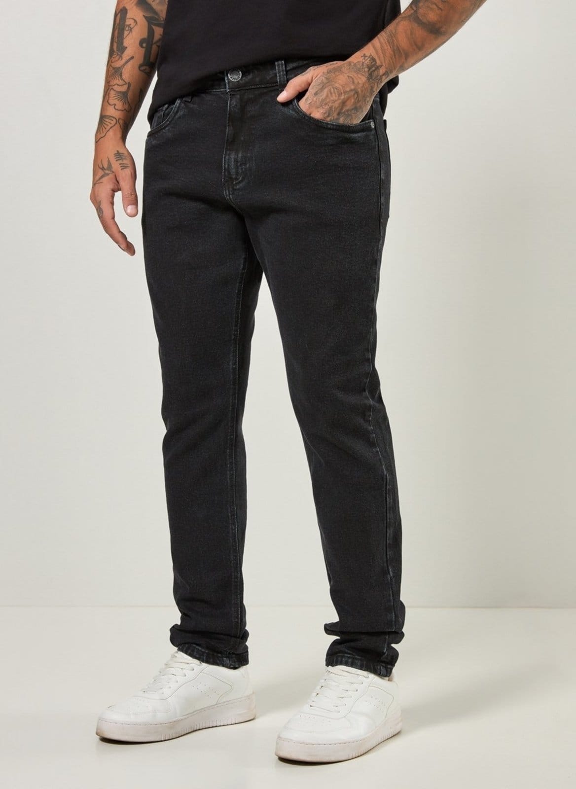 Vista 2 Calça Jeans Slim Preta Youcom preto