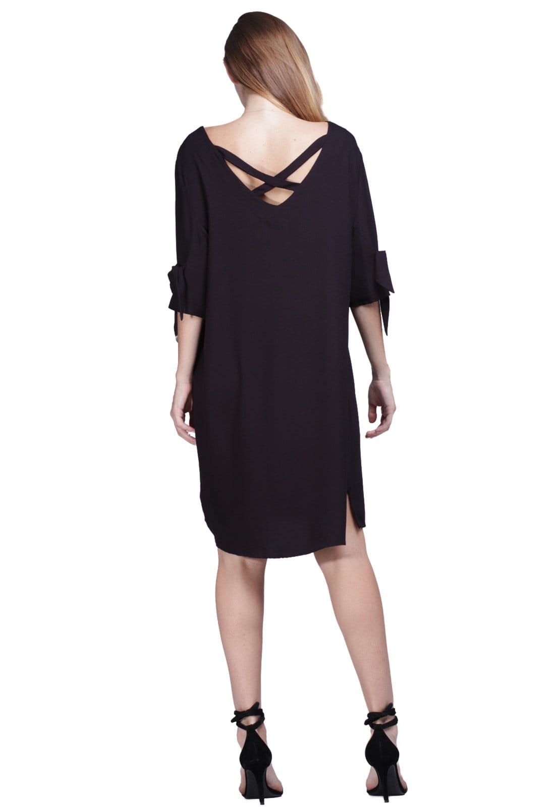 Vista 2 Vestido Curto Amazonia Vital Cruzado Black Amazonia Vital preto black