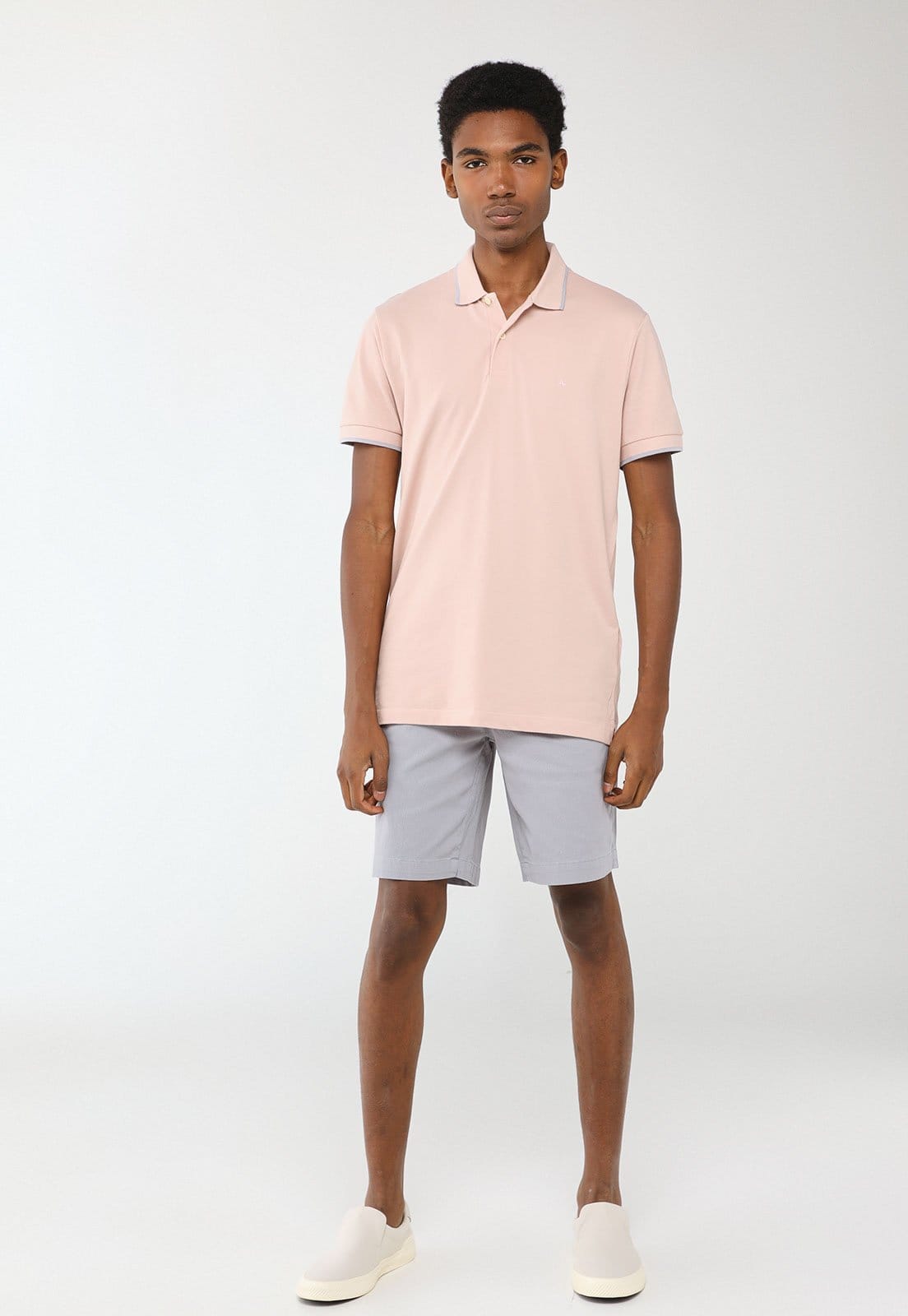 Vista 2 Polo Masculina Aramis Detalhe Contrastante Claro Aramis rosa
