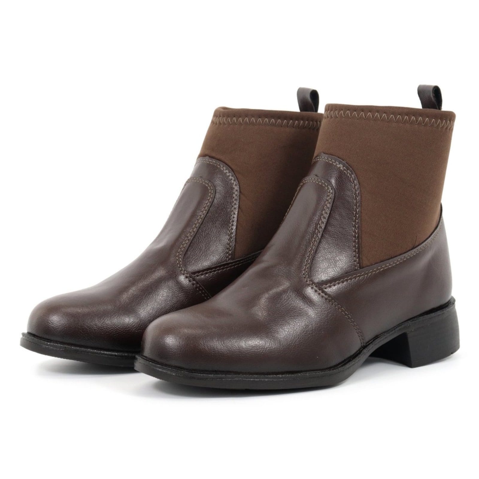 Bota Cano Curto Feminina Casual com Elastico Urbana Confortável Café