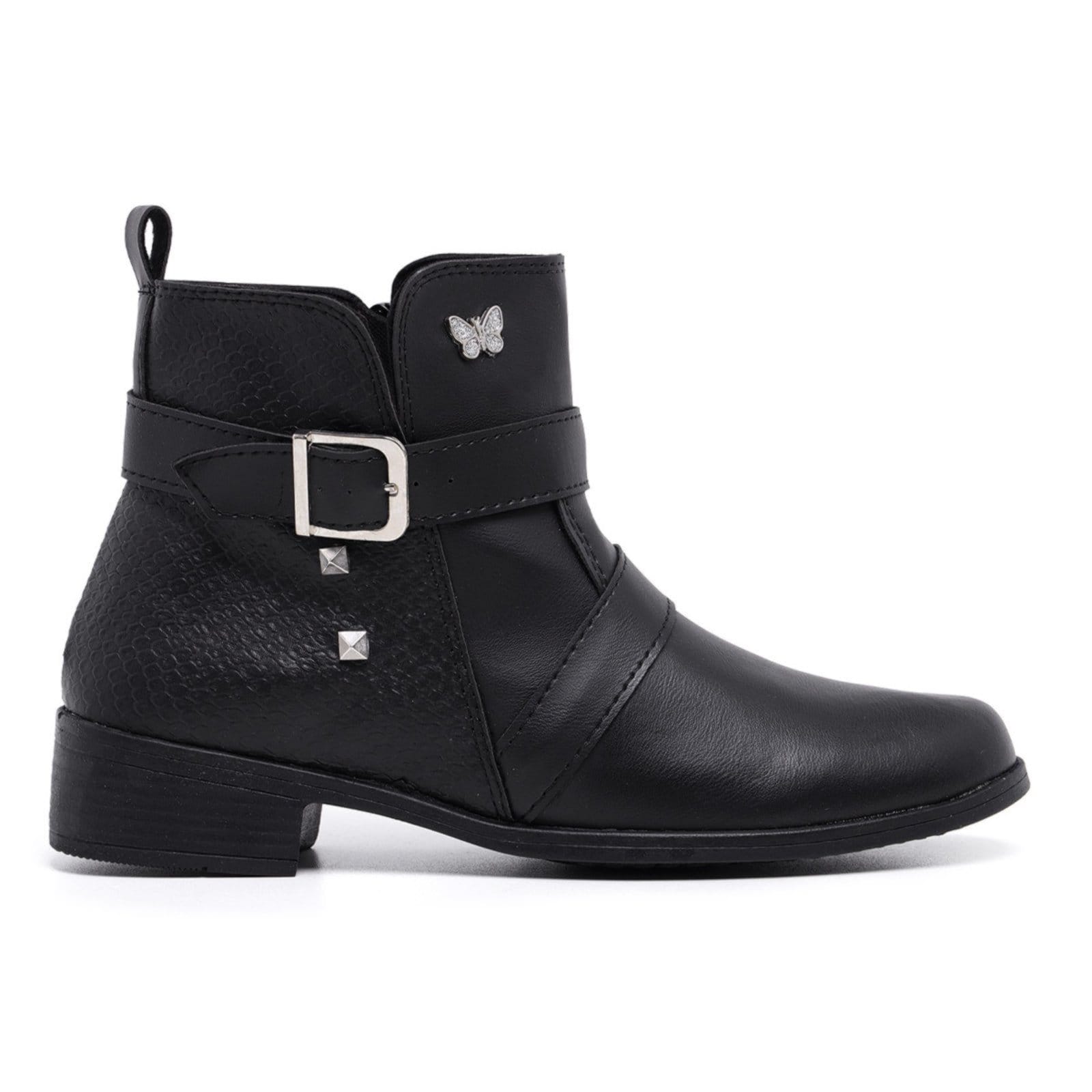 Vista principal Coturno Feminino Bota Cano Curto Macia Leve Schiareli 11400 Preto Fosco Schiareli marrom