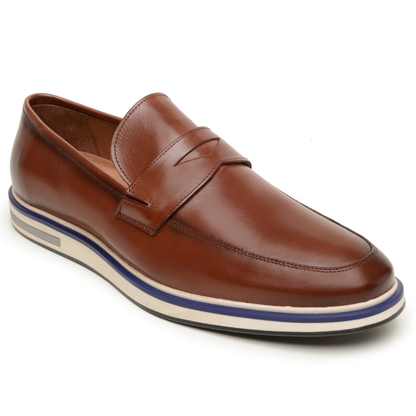 Vista principal Sapato Masculino Veritimo Couro Mocassim Casual Social Oxford Derby Leve Macio Veritimo marrom