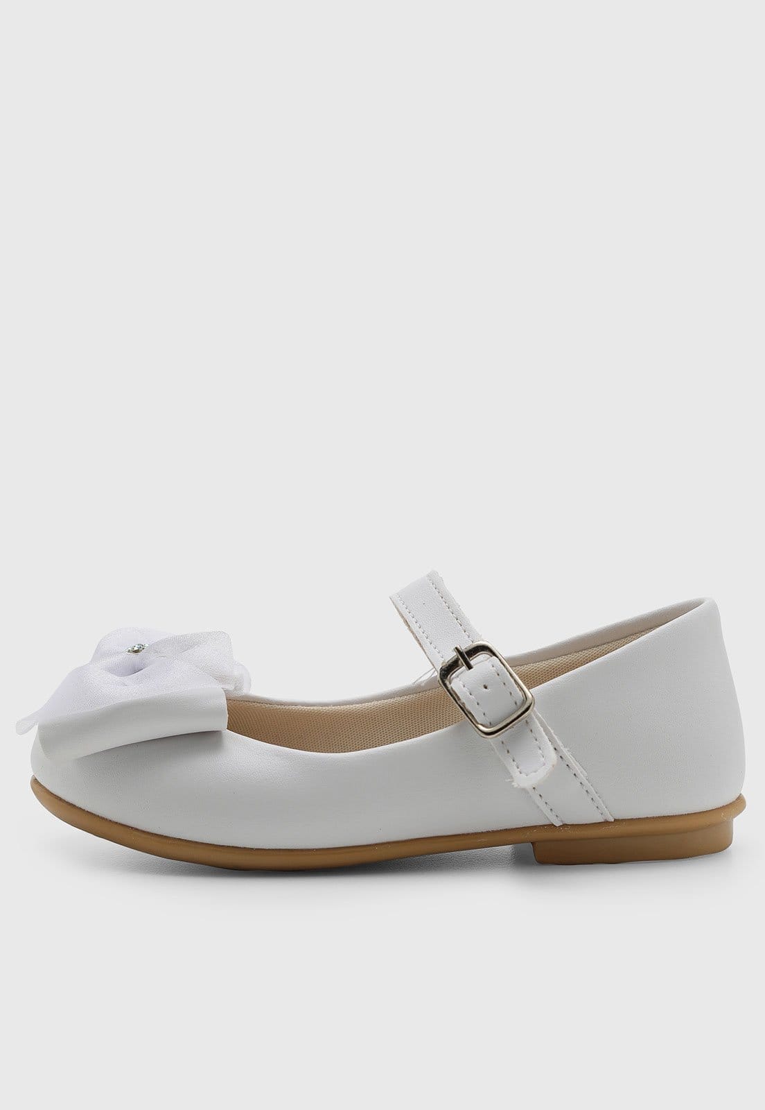 Vista 2 Infantil - Sapatilha Pimpolho Laço Branca Pimpolho branco