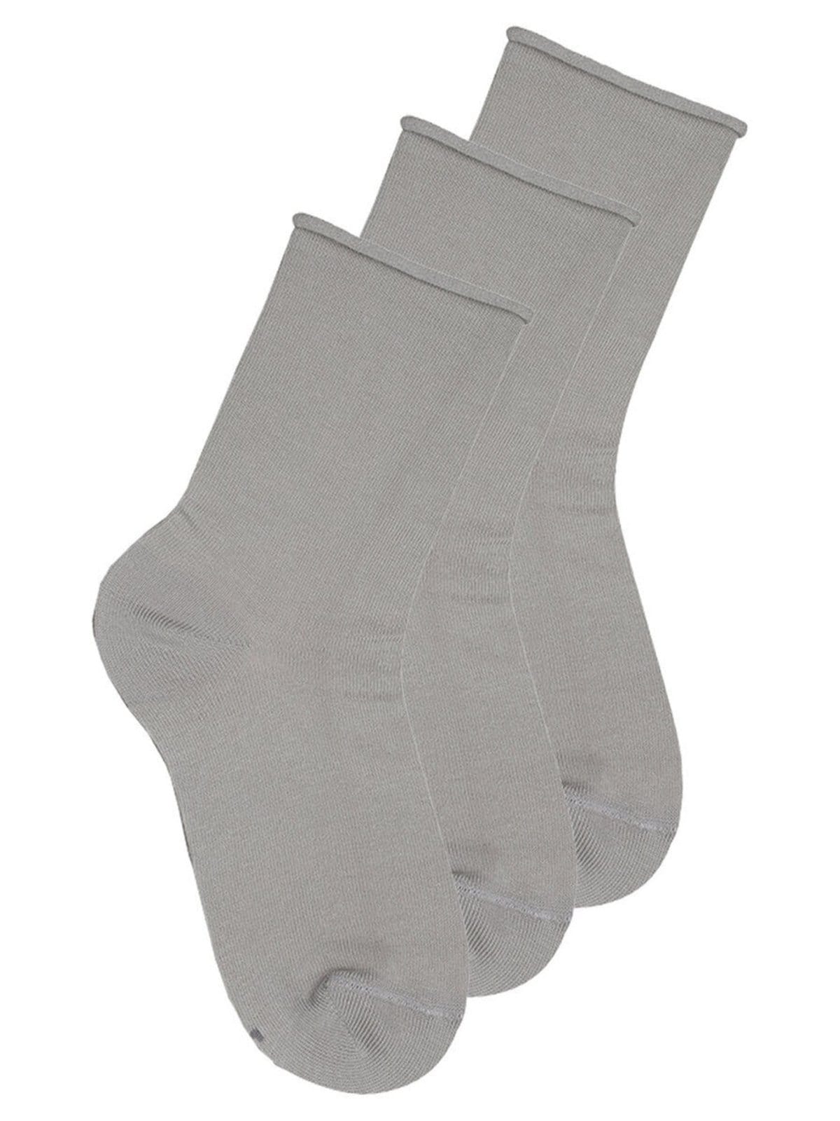 Vista principal Kit com 3 Meias sem Punho Cano Médio Lupo Lupo cinza