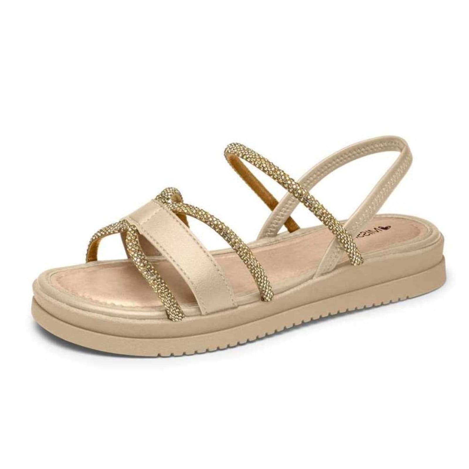 Vista 2 Sandália Feminina Mississipi Flatform Tiras Trançadas MISSISSIPI dourado