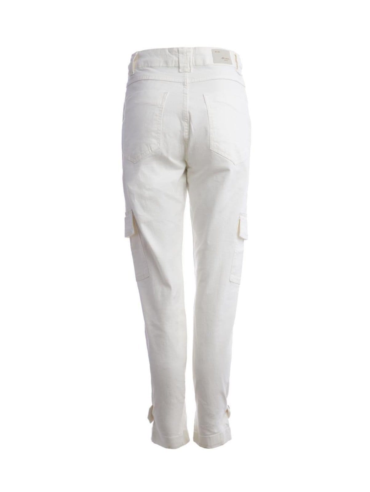 Vista 2 Calça Sarja Mom Cargo Sawary Feminina OFF WHITE Sawary off-white white
