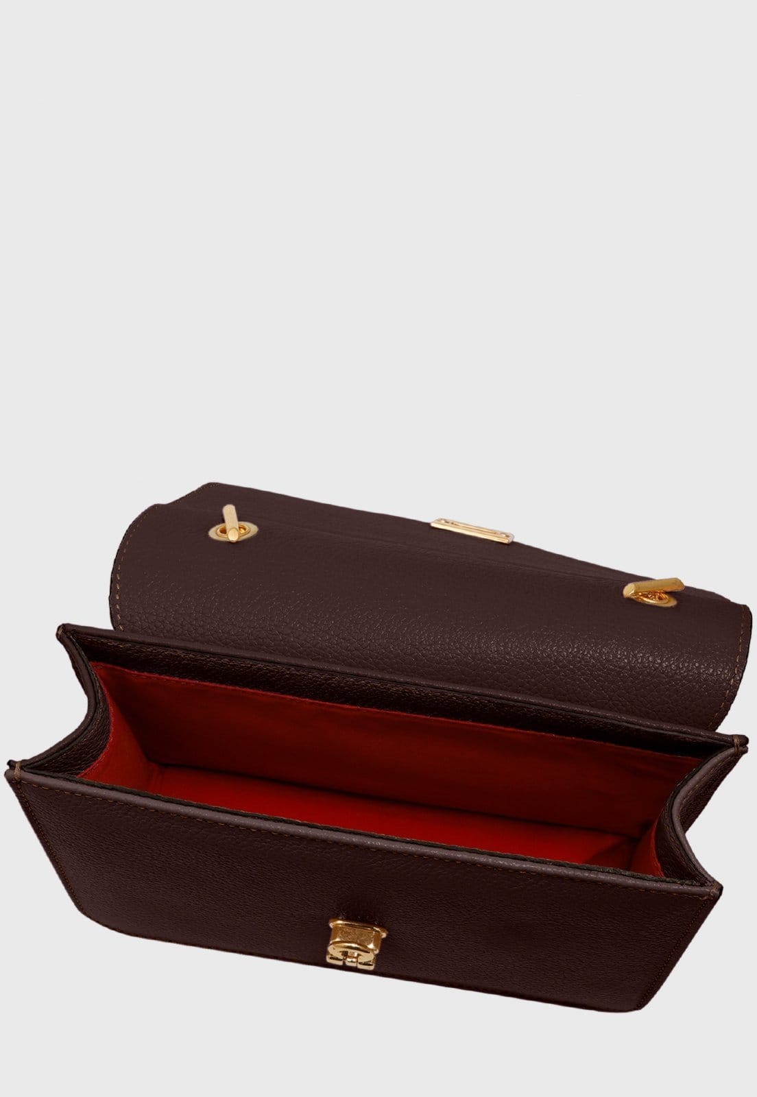 Vista 2 Bolsa Transversal Couro Mariart Margarida Chocolate Mariart marrom