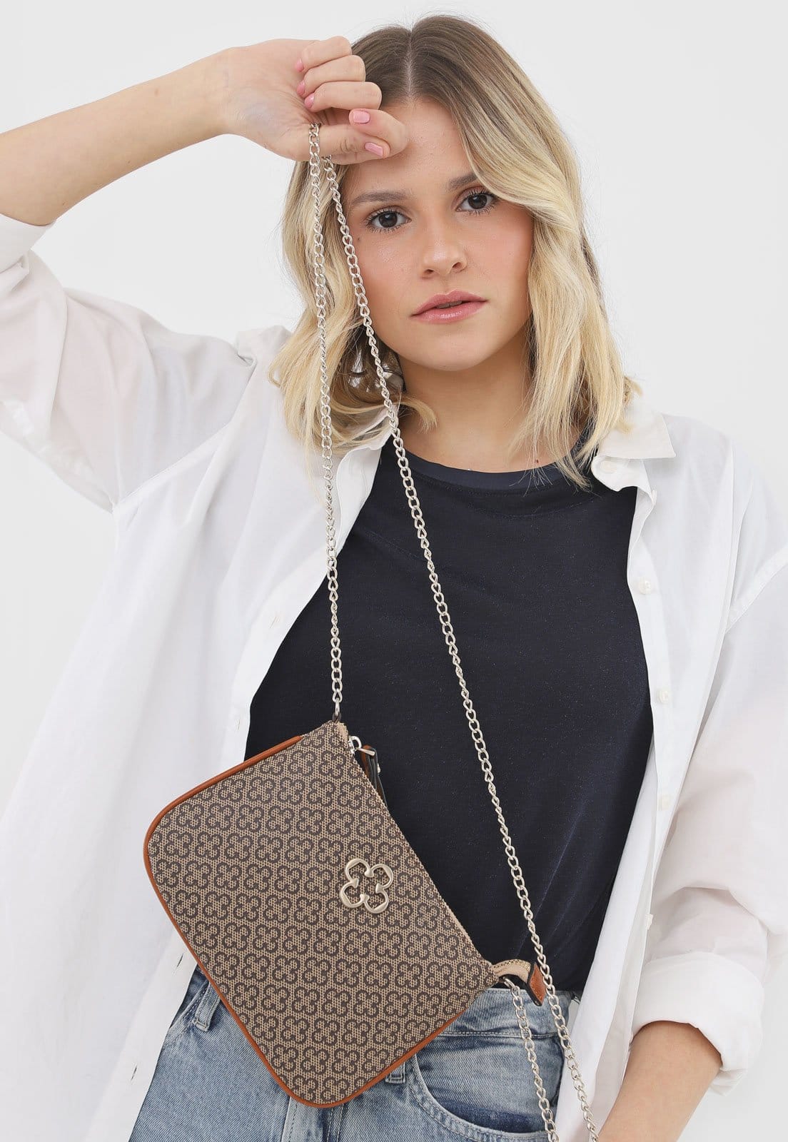 Bolsa Transversal Capodarte Monograma Bege