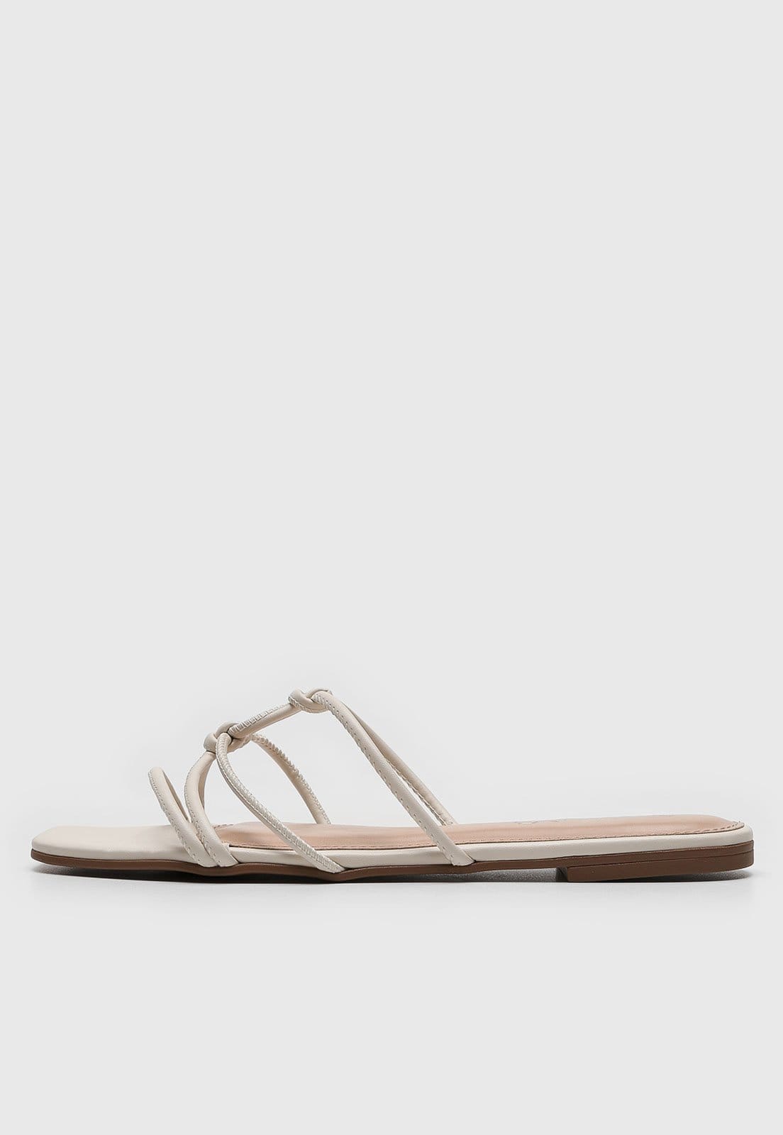 Rasteira Via Uno Tiras Off-White