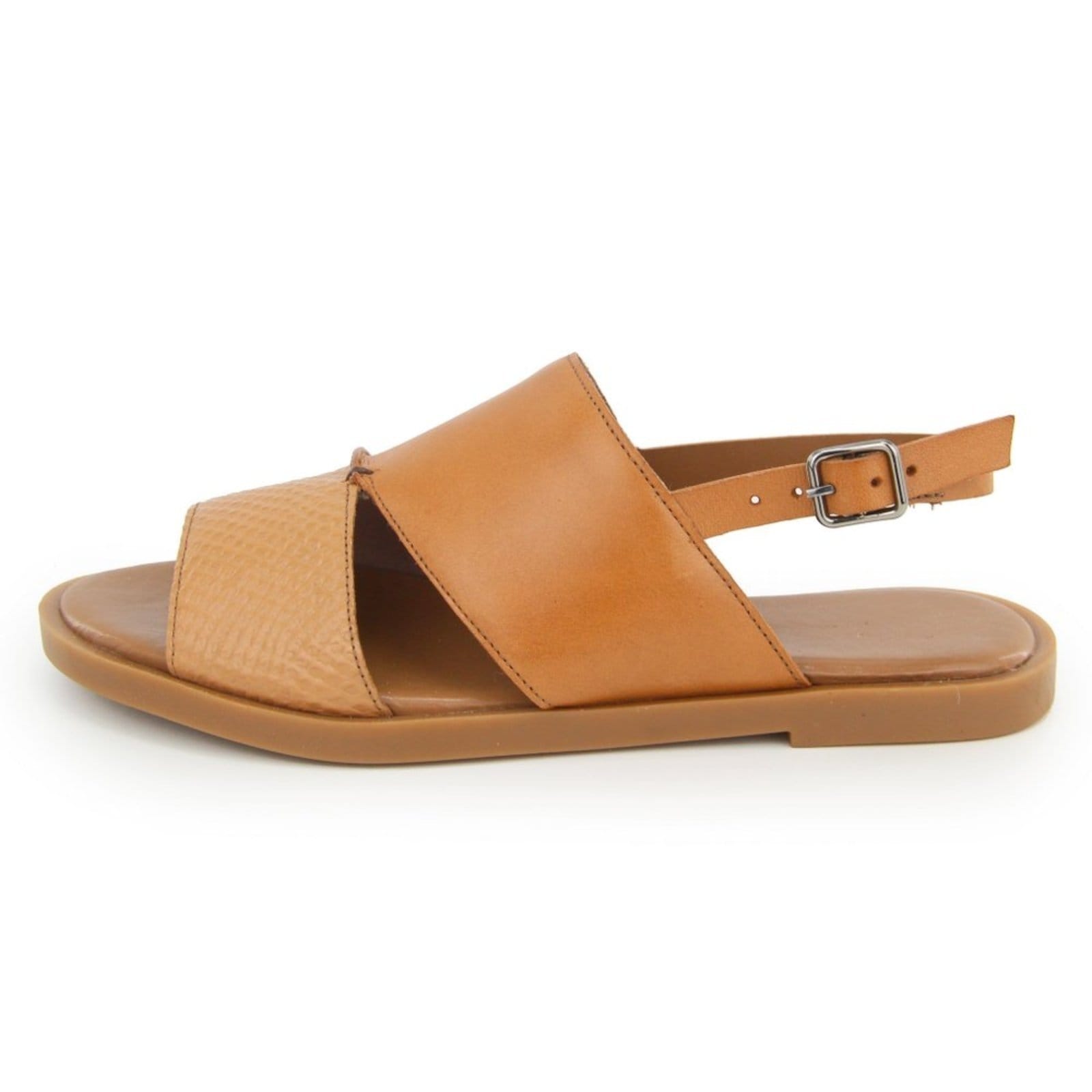 Sandália Rasteira Feminina em Couro Palmilha Extra Conforto Calce Fácil Maria Paula Terra Cota