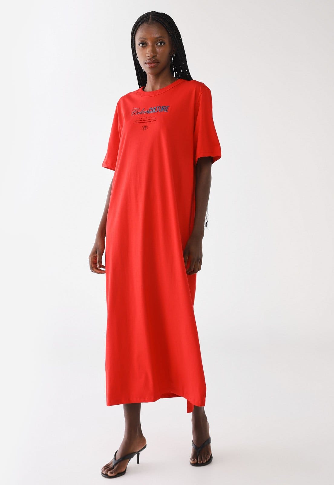 Vista principal Vestido Feminino Colcci Estampa Lettering Vermelha Colcci vermelho