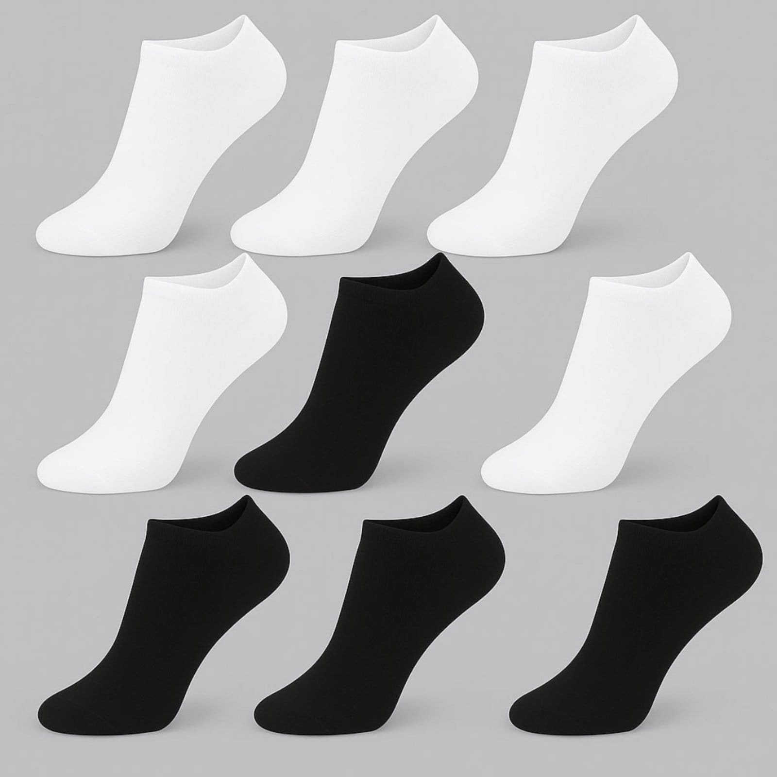 Kit 12 Pares Meias FMF Soquete Branca e Preta Masculina Conforto