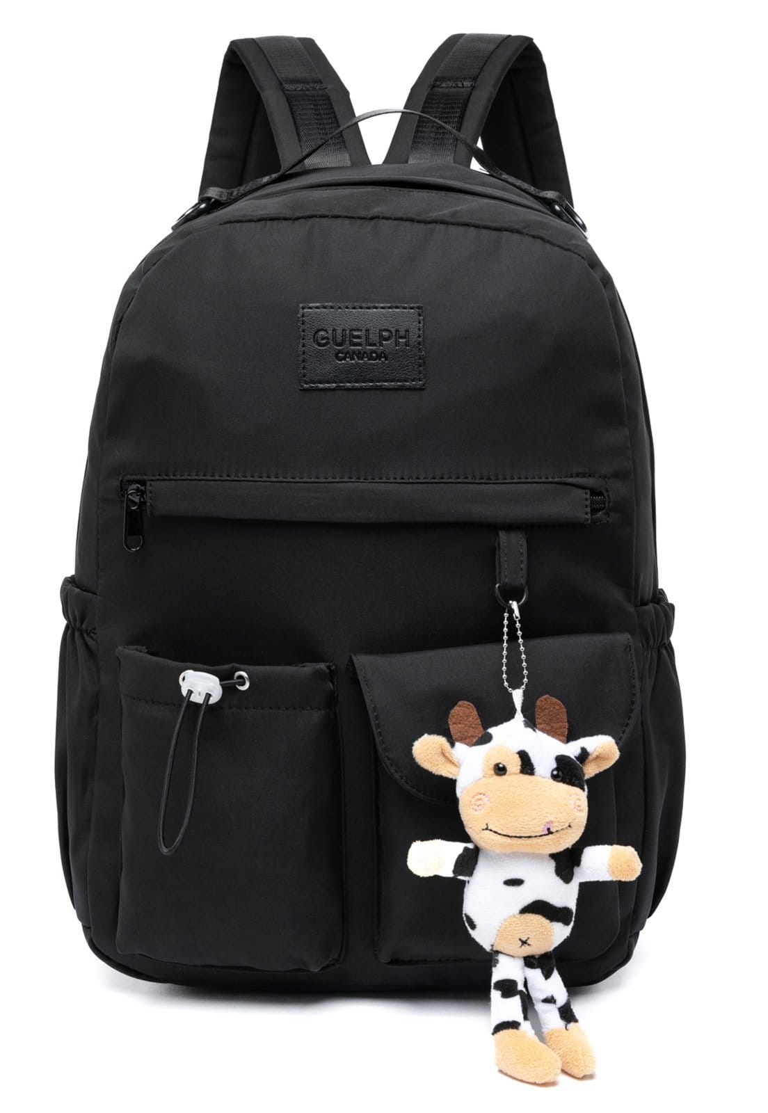 Vista principal Mochila Feminina Escolar Bolsa Casual Notebook Reforçada Chaveiro GUELPH preto