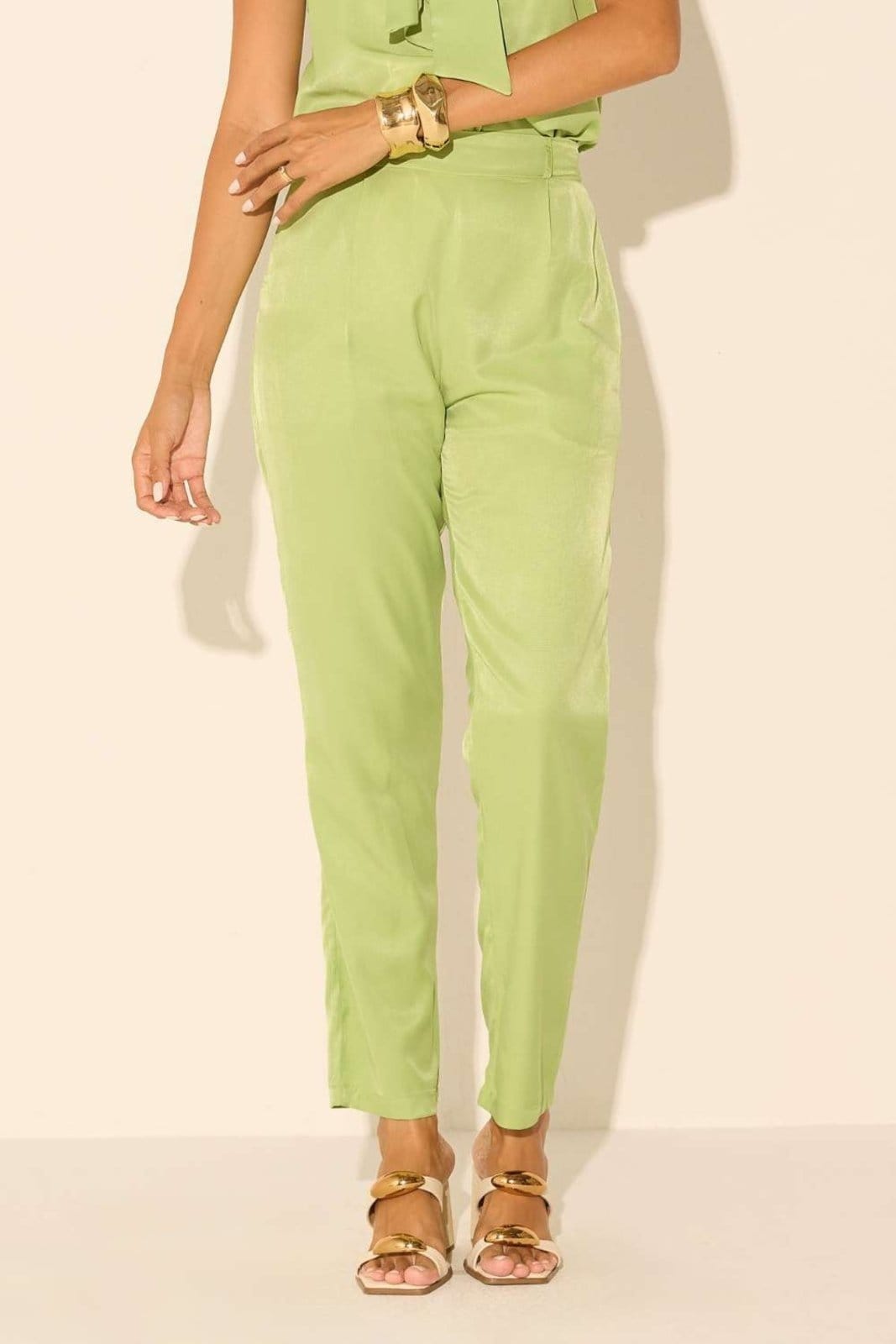 Vista 2 Calça Vanibele Crepe Mint Vanibele verde