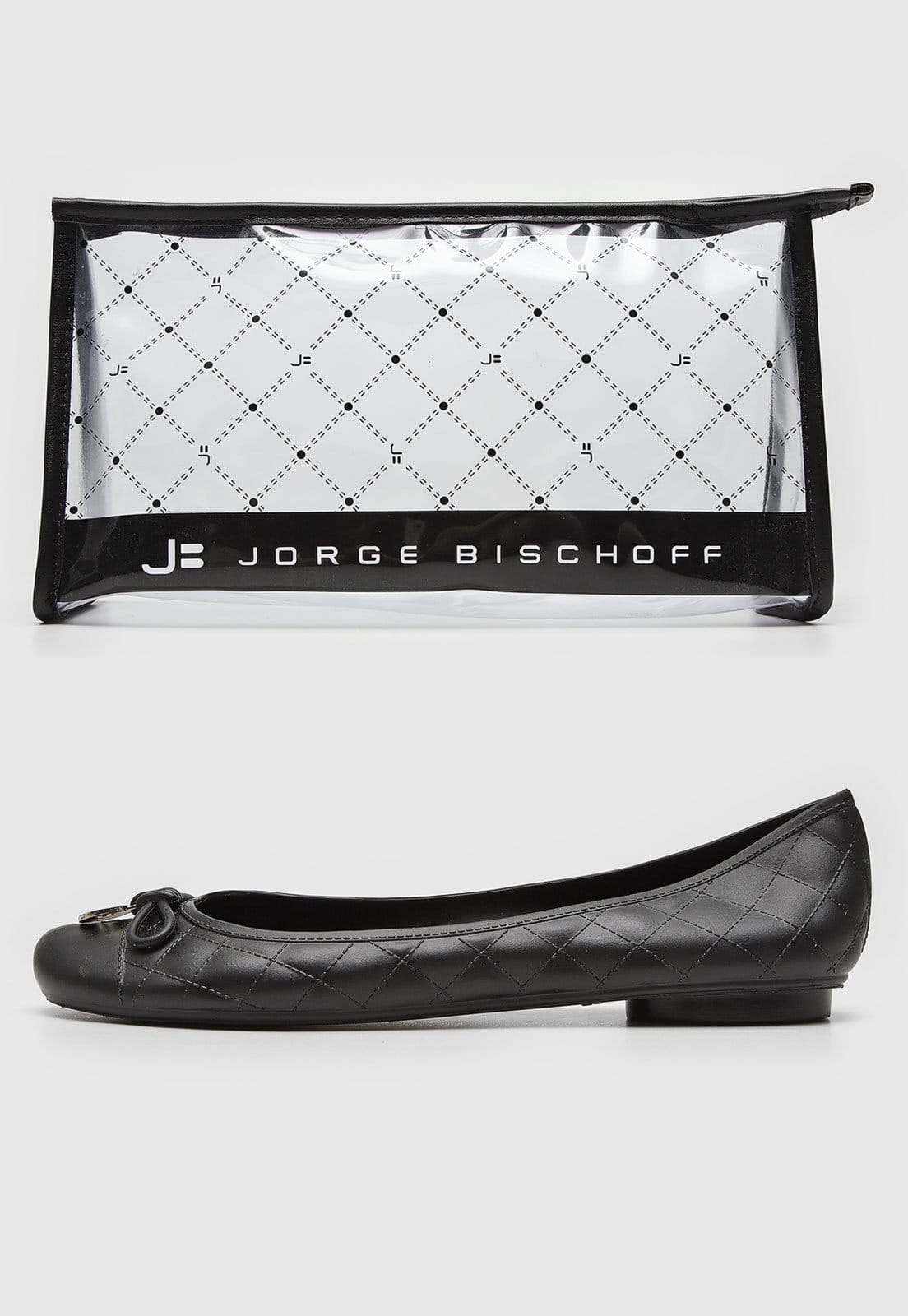 Kit Sapatilha Jorge Bischoff Matelassê Com Necessarie Preta