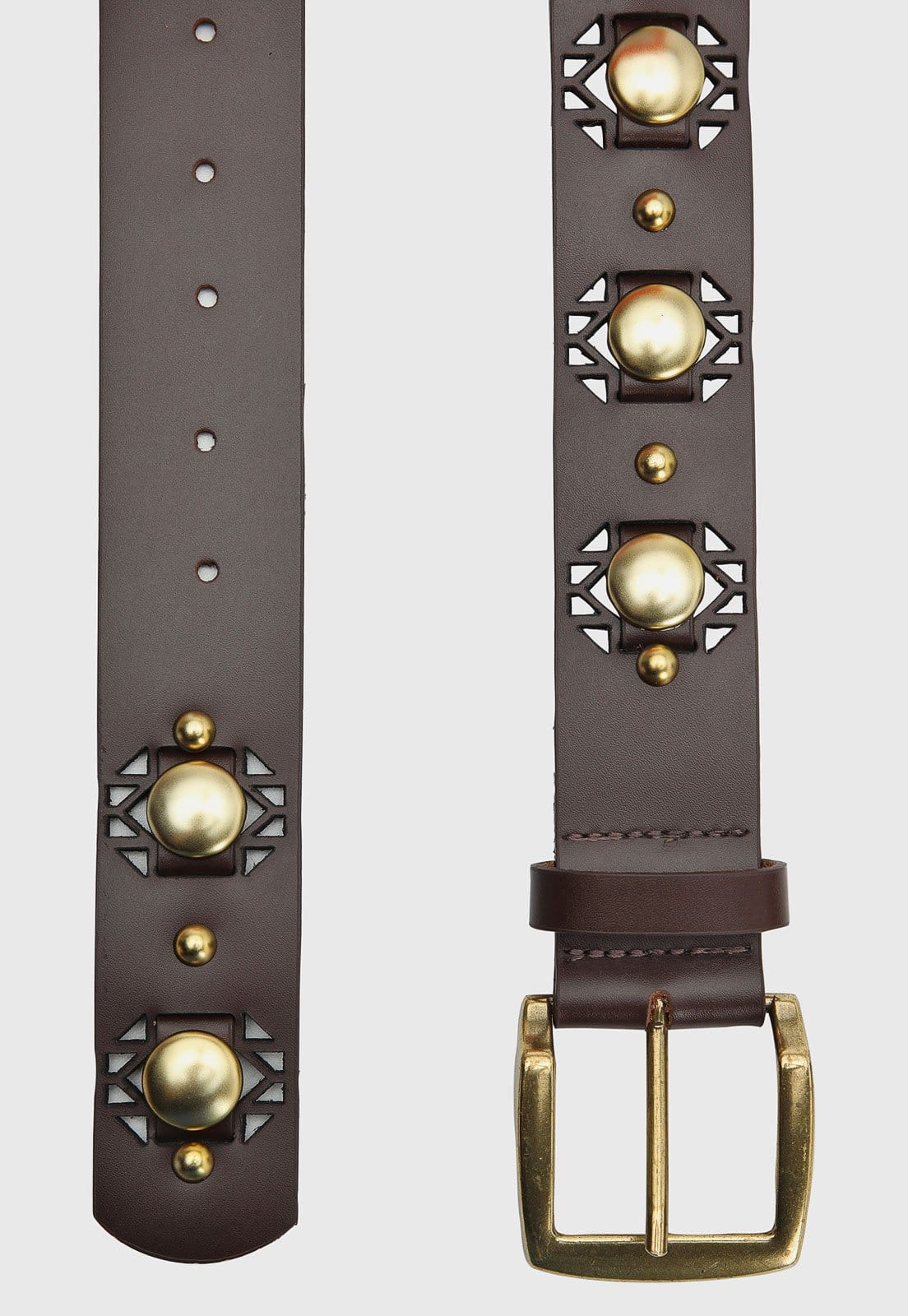 Vista 2 Cinto Feminino Luiza Barcelos Geométrico Luiza Barcelos marrom