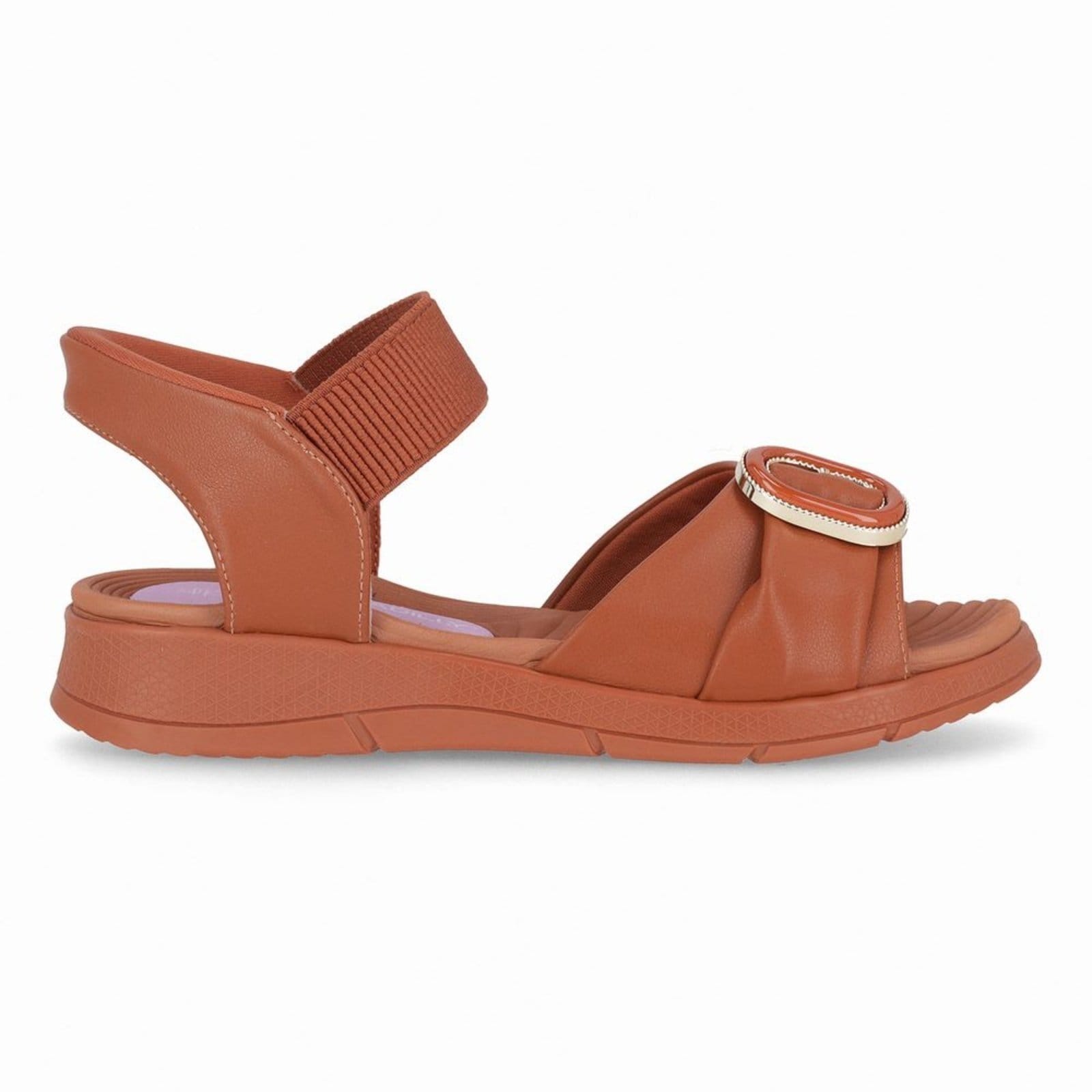 Vista principal Papete SlipFit Anabela Médio Ocre Piccadilly bege ocre