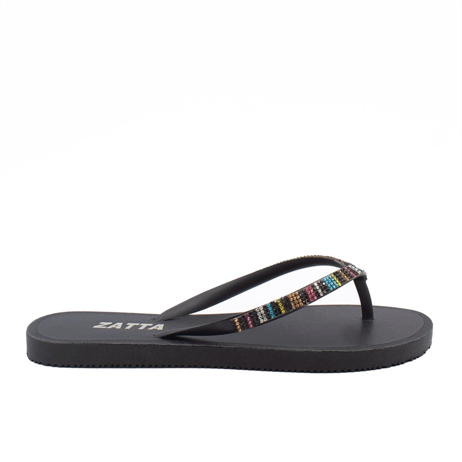 Chinelo Zatta de Dedo Brilho Strass Nathy Preta