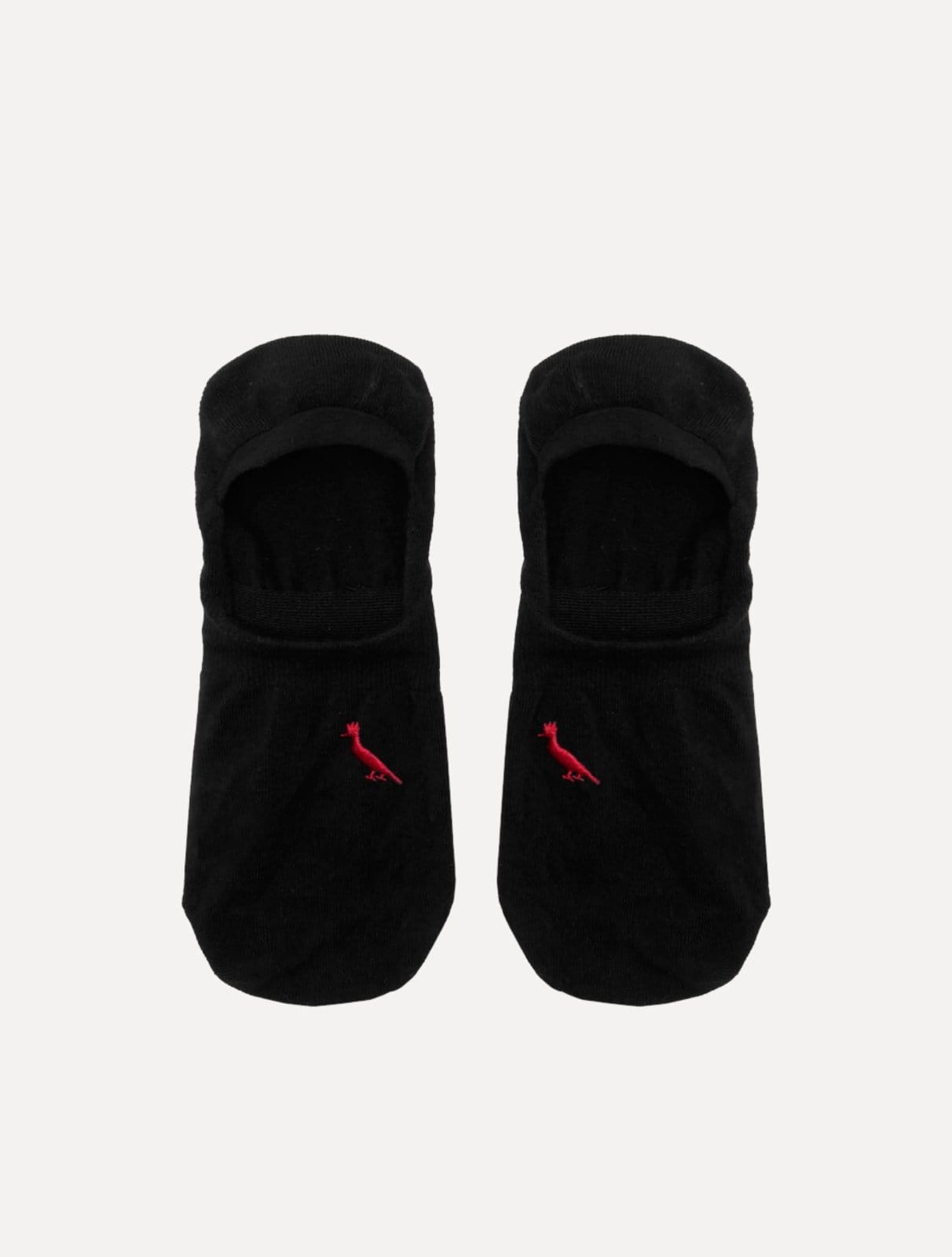 Meia Reserva Masculina Invisível Pica-Pau Bordado Preta