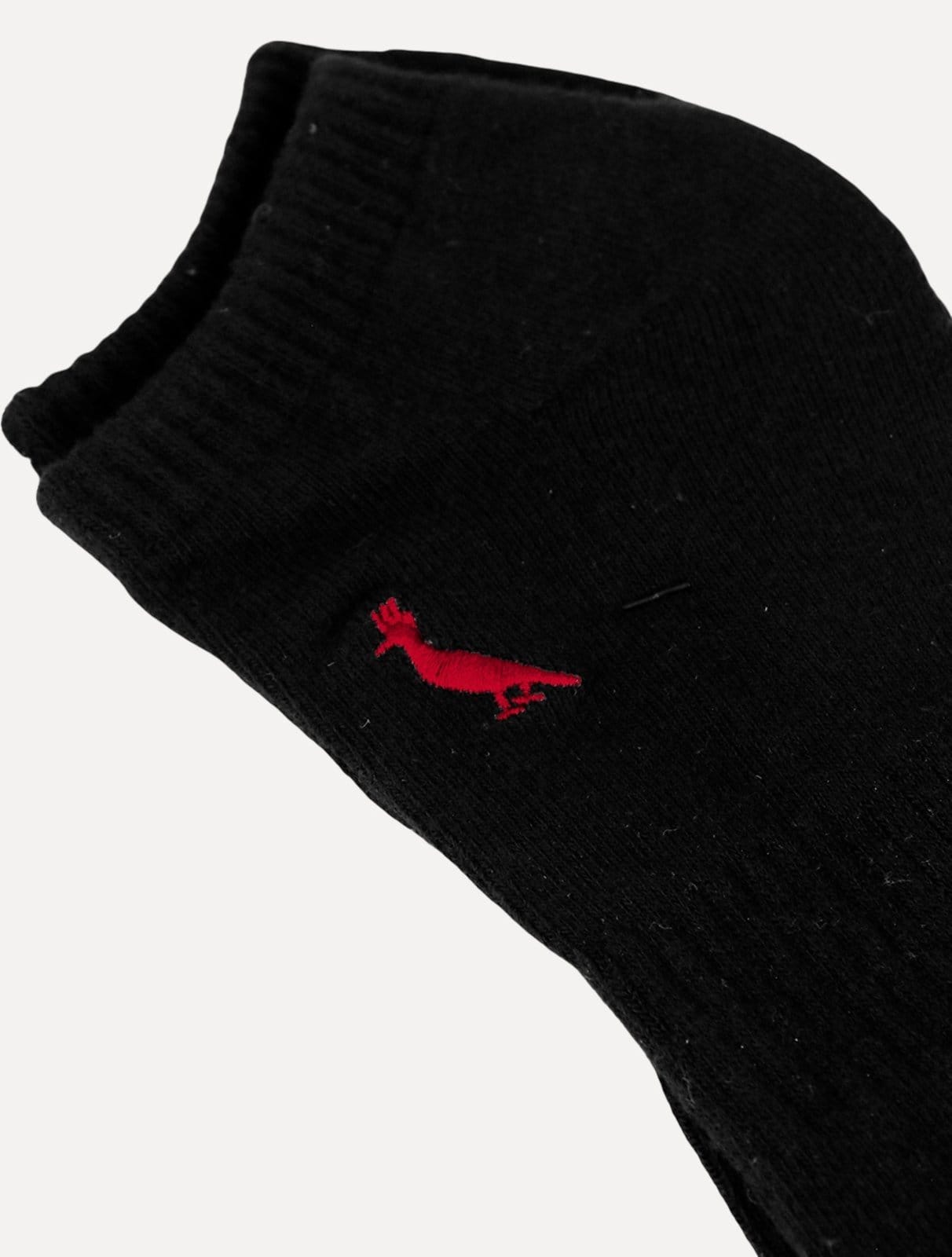 Meia Reserva Masculina Invisível Pica-Pau Bordado Preta - 2