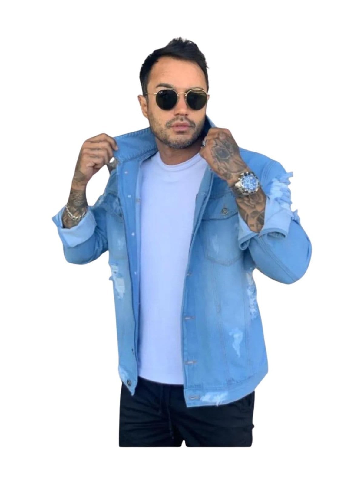 Vista 2 Jaqueta Masculina Loka Delave com Rasgo Jeans Loka jeans