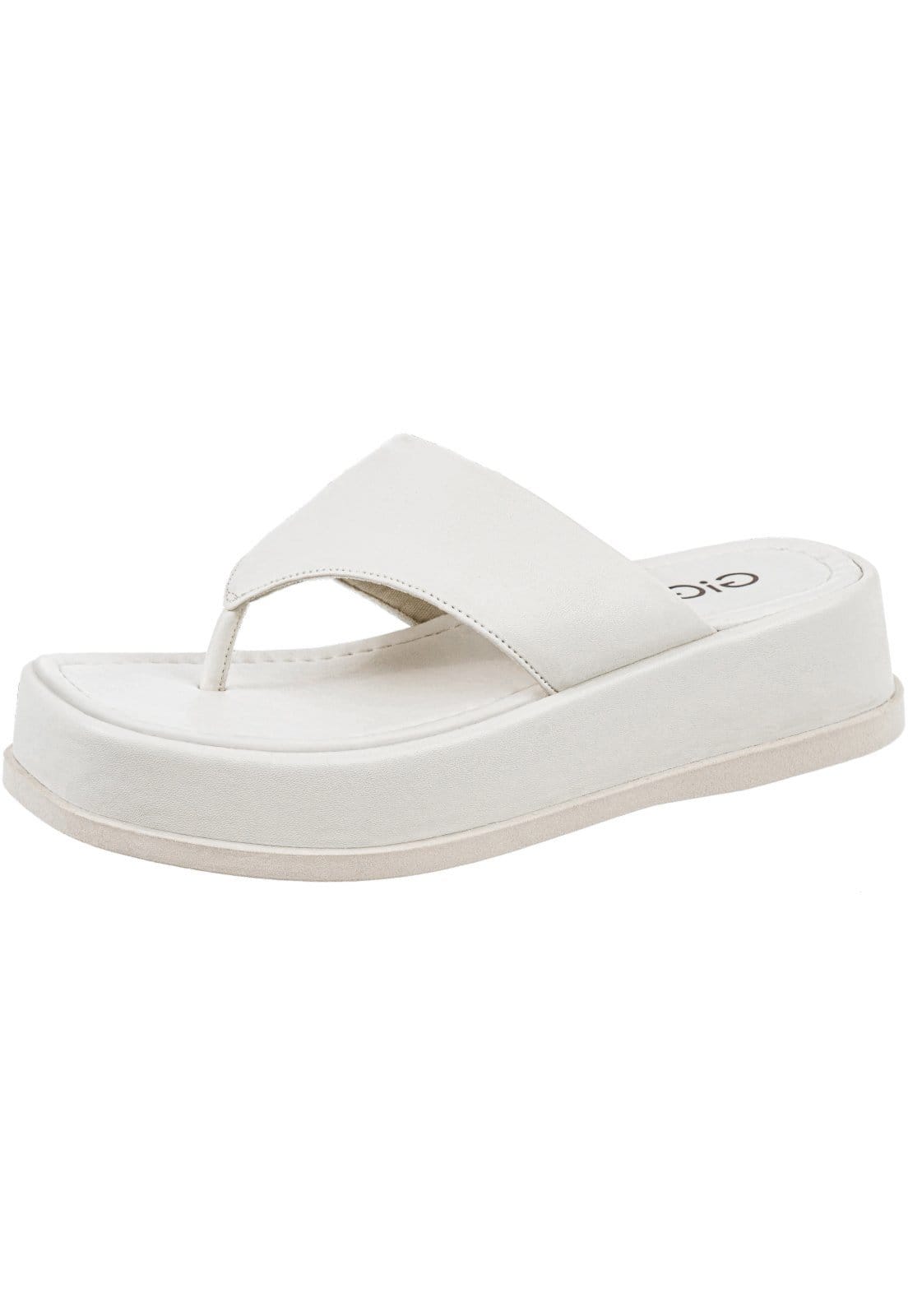 Chinelo Plataforma Gigil Papete Flatform Dedo Off White