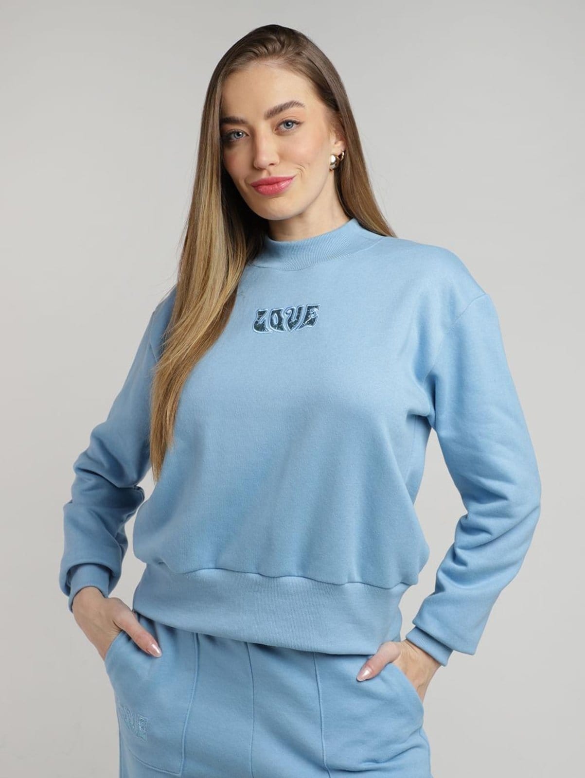 Vista principal Moletom Autentique Feminino CLARO Autentique azul