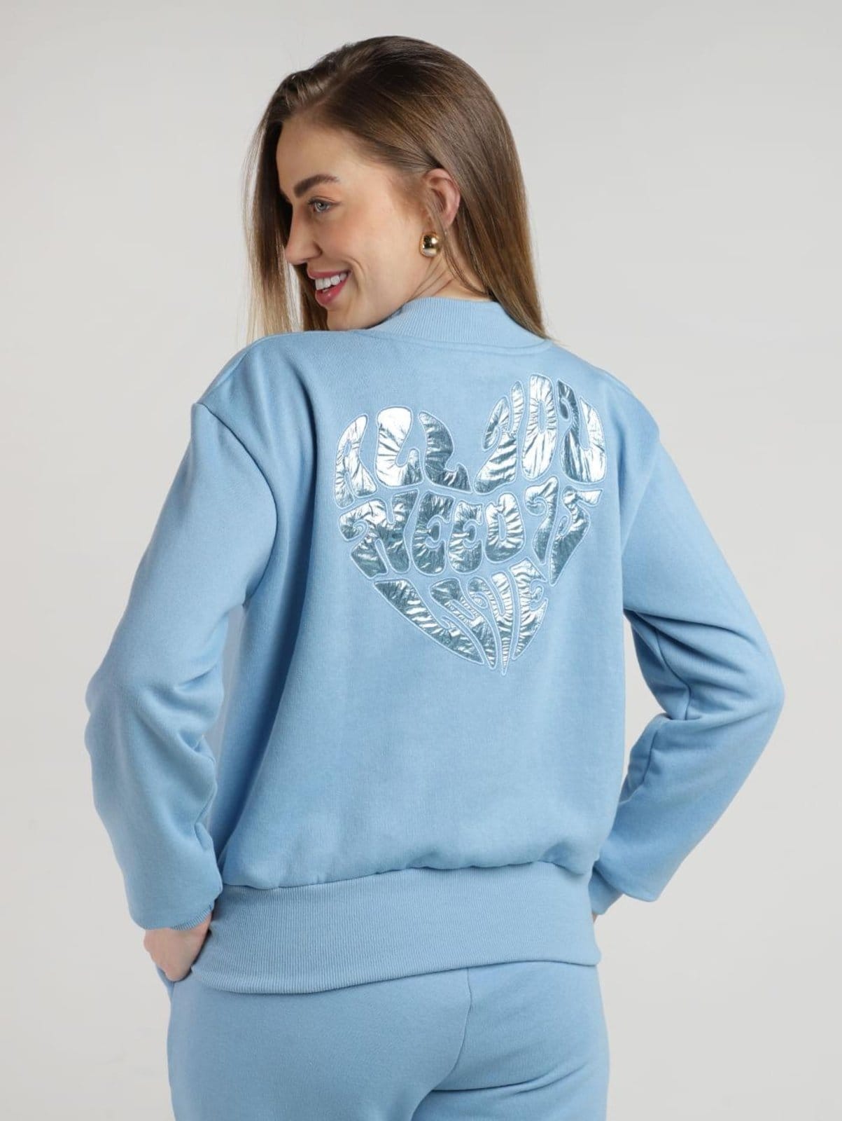 Vista 2 Moletom Autentique Feminino CLARO Autentique azul