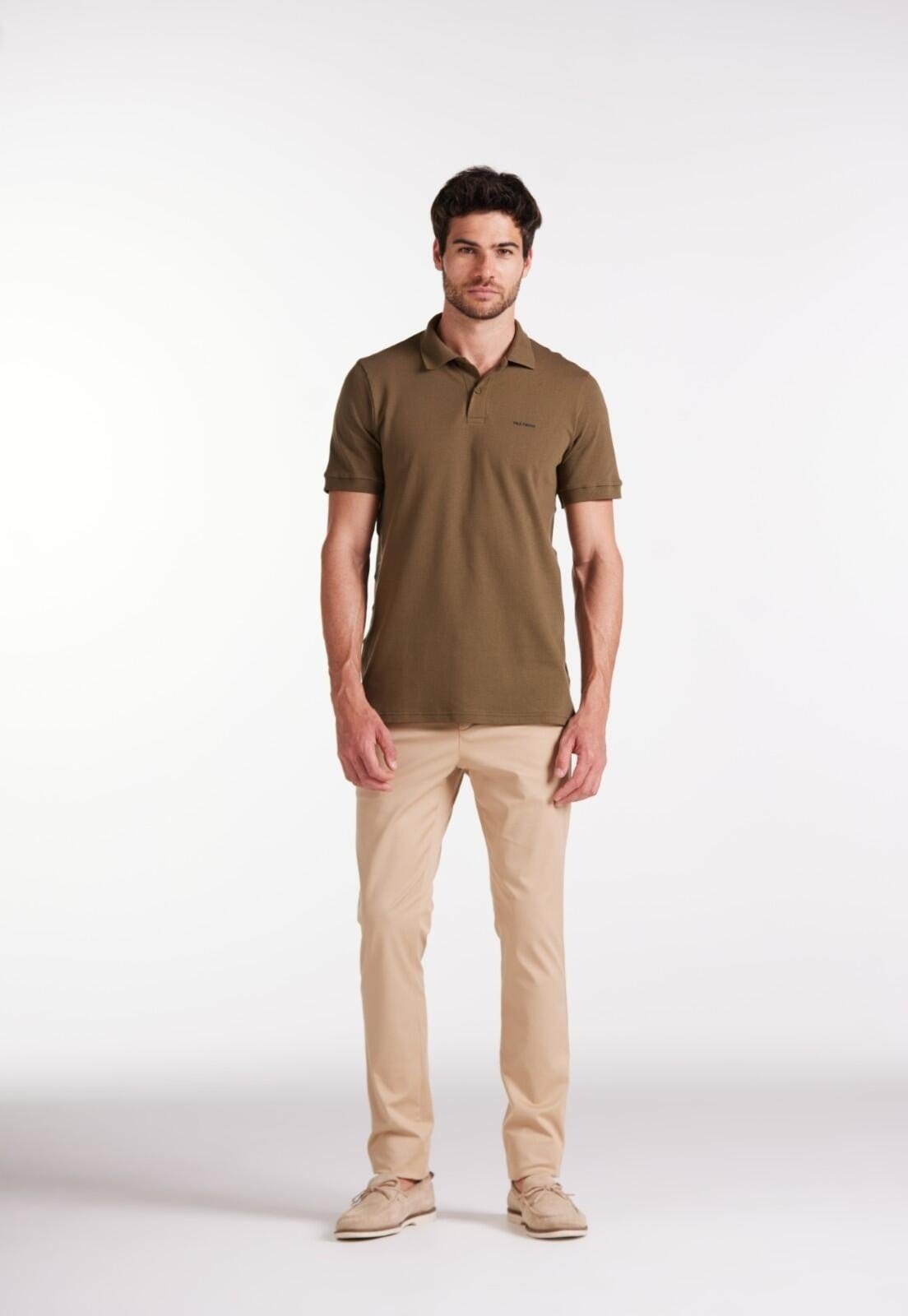 Polo Pima Traymon Slim Manga Curta