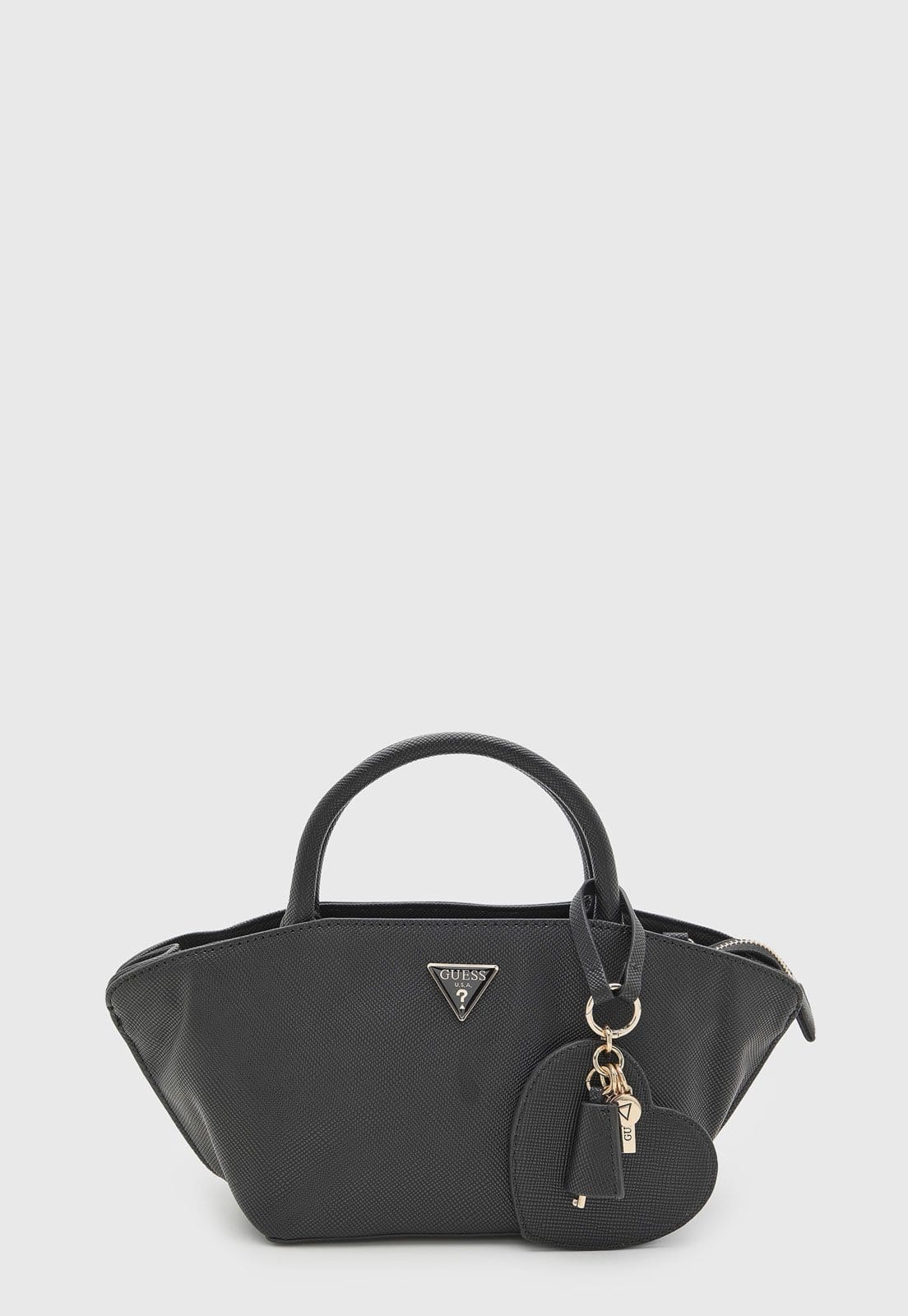 Vista principal Bolsa Grande Guess Acabamento Texturizado Preta Guess preto