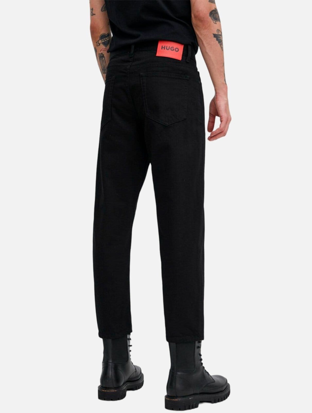 Vista 2 Calça Hugo Boss 340 Jeans Loose Tapered Preta Hugo Boss preto