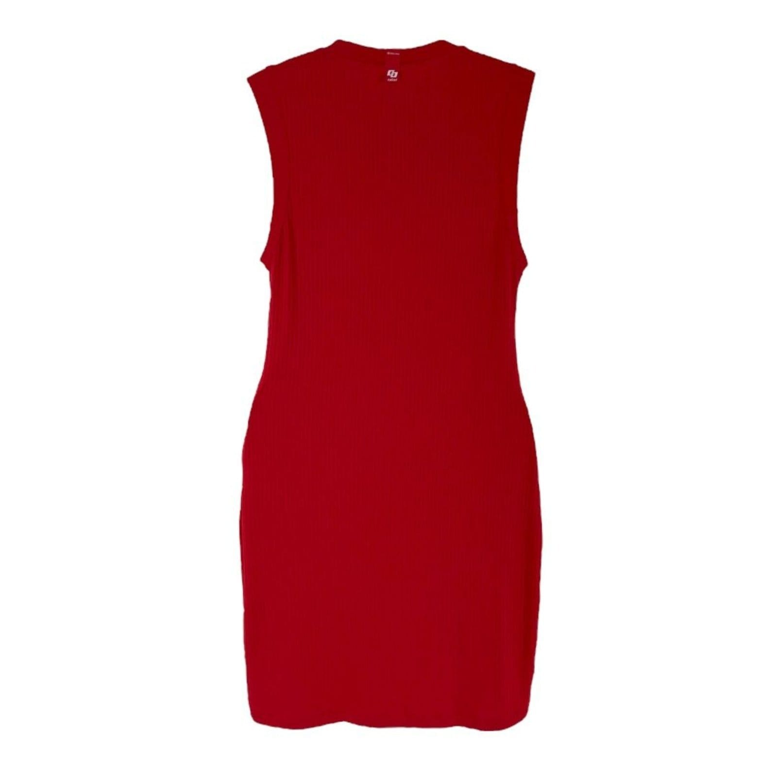 Vista 2 Vestido Canelado Sem Mangas Slim Colcci Ife Colcci vermelho