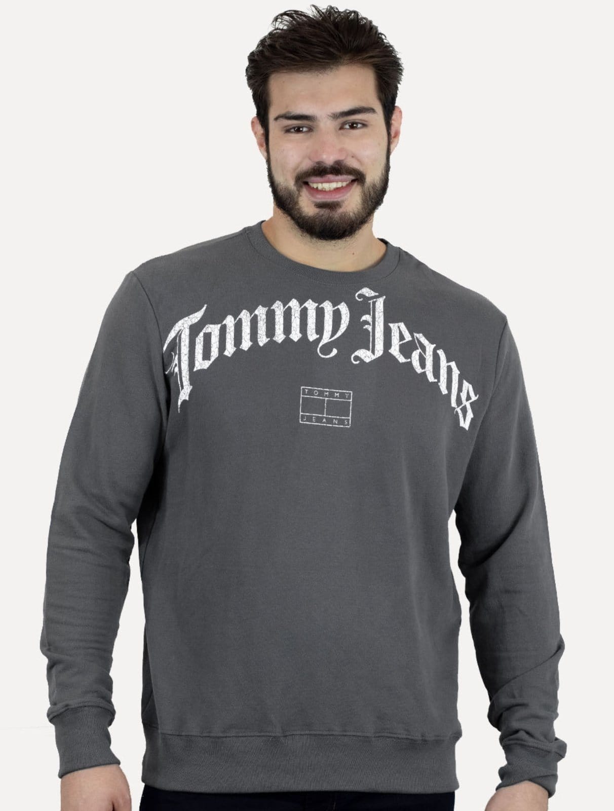 Moletom Tommy Jeans Masculino Regular Crewneck Grunge Logo