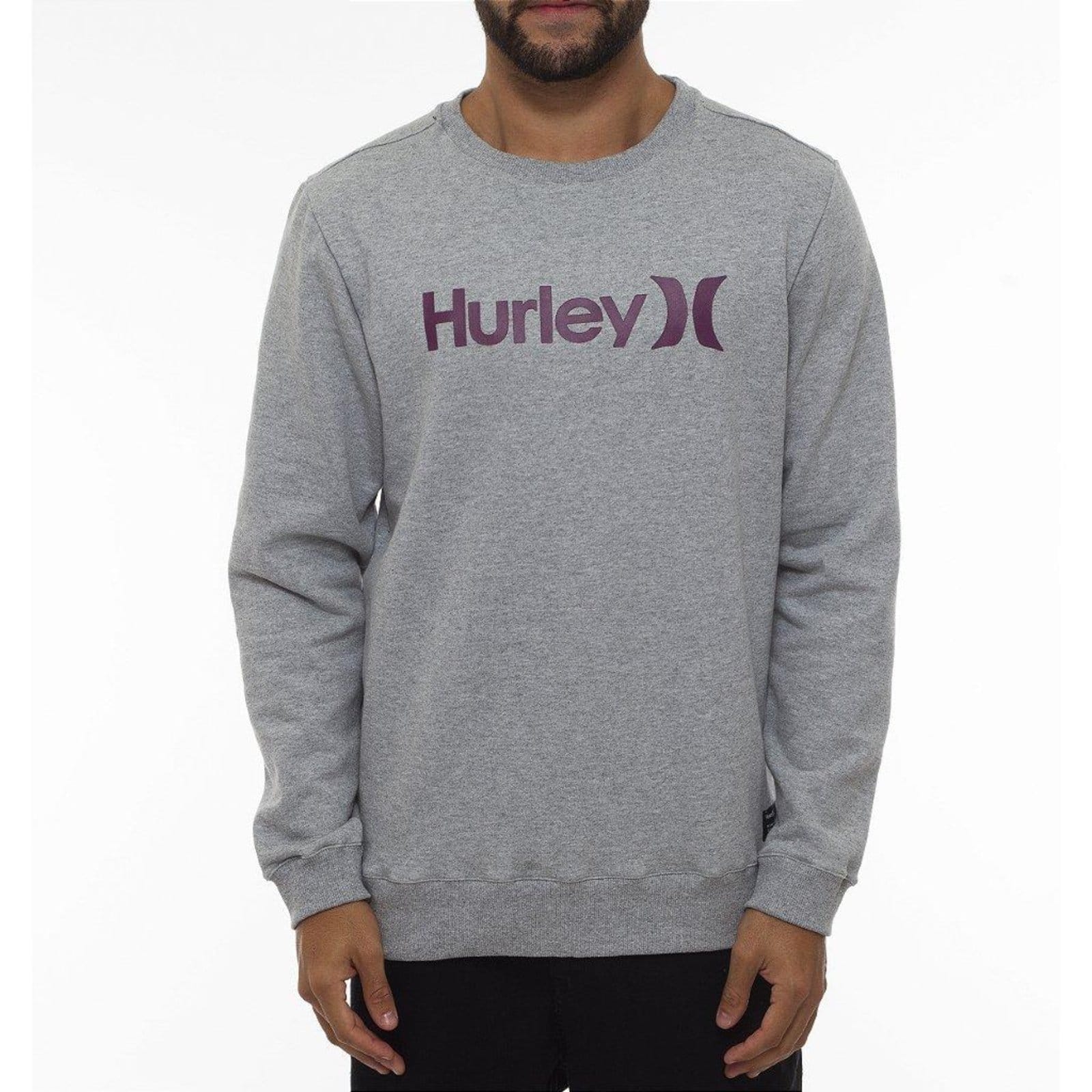 Vista principal Moletom Hurley Careca One&Only WT23 Masculino Mescla hurley cinza