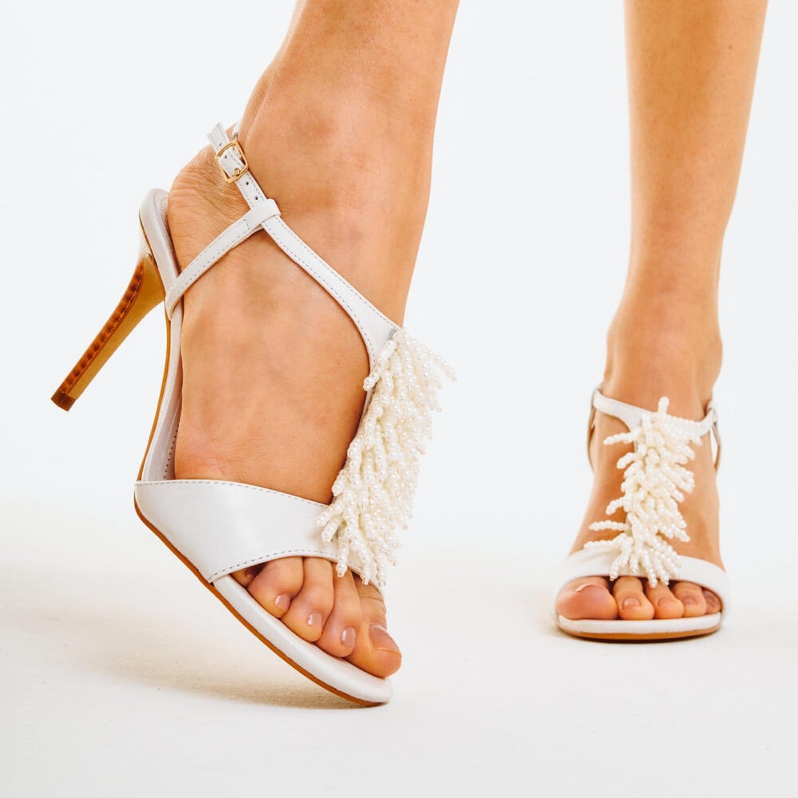 Vista 2 Sandália Couro Salto Alto Cecconello 2801002-1 Cecconello branco