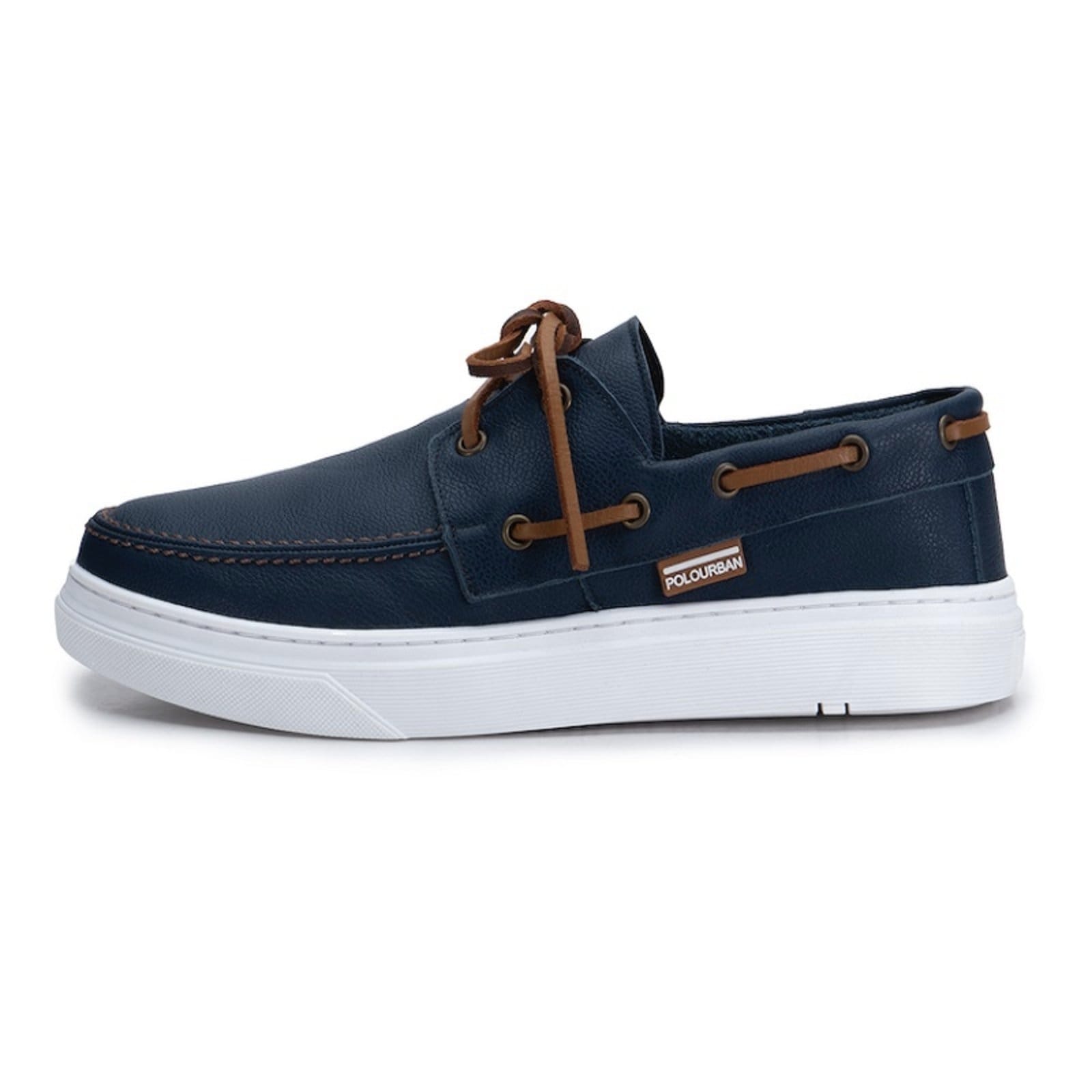 Vista 2 Dockside Masculino em Couro Marinho Ônix POLO URBAN azul