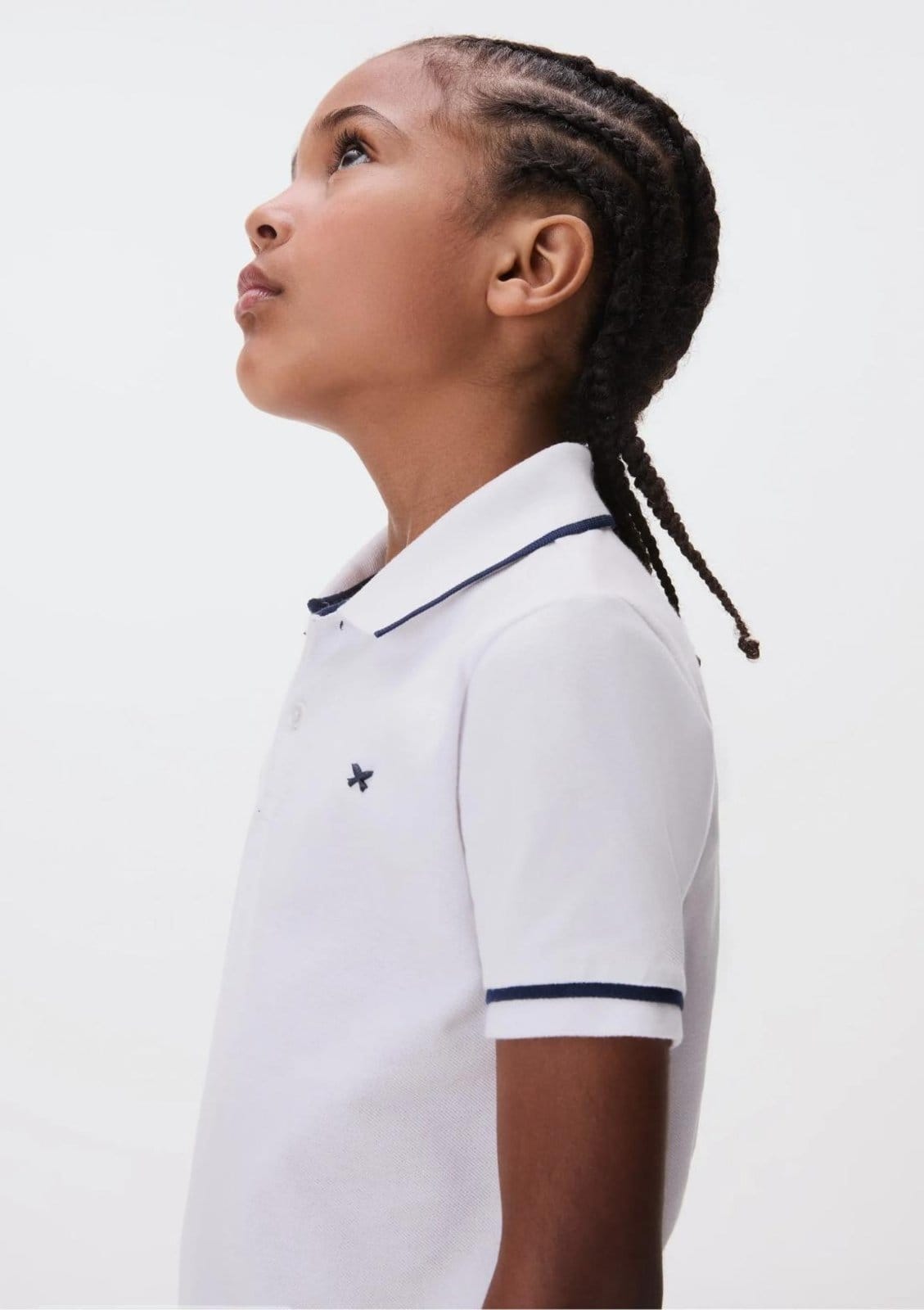 Vista 2 Infantil - Camisa Polo Básica Menino De Algodão Com Bordado Hering Kids branco