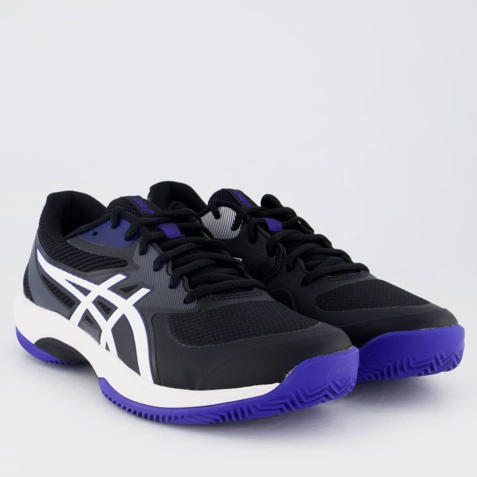 Vista 2 Tênis Asics Game FF Clay OC e Branco ASICS preto