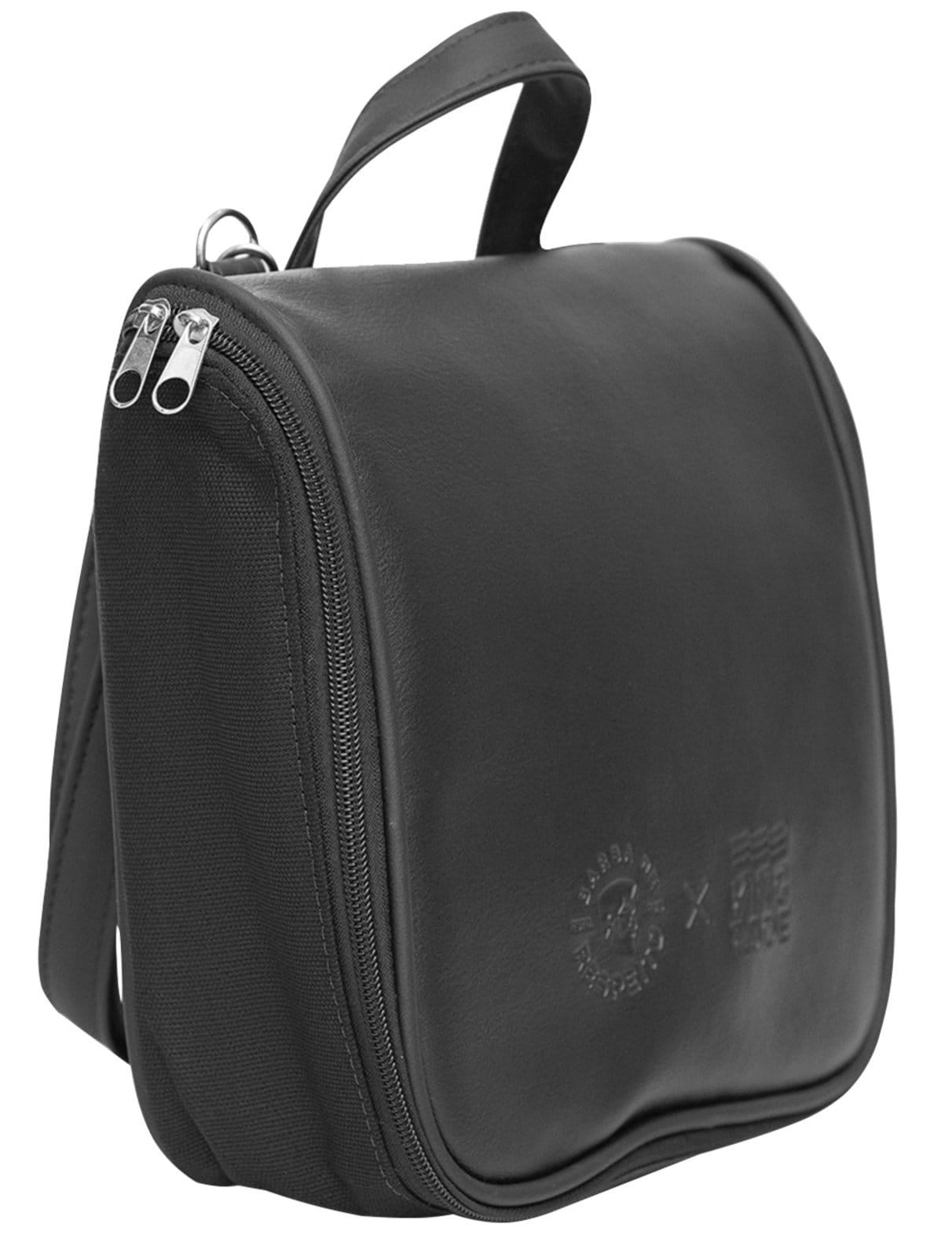 Vista 2 Necessaire King & Joe Couro Masculina Viagem Barba de Respeito Preta King & Joe preto