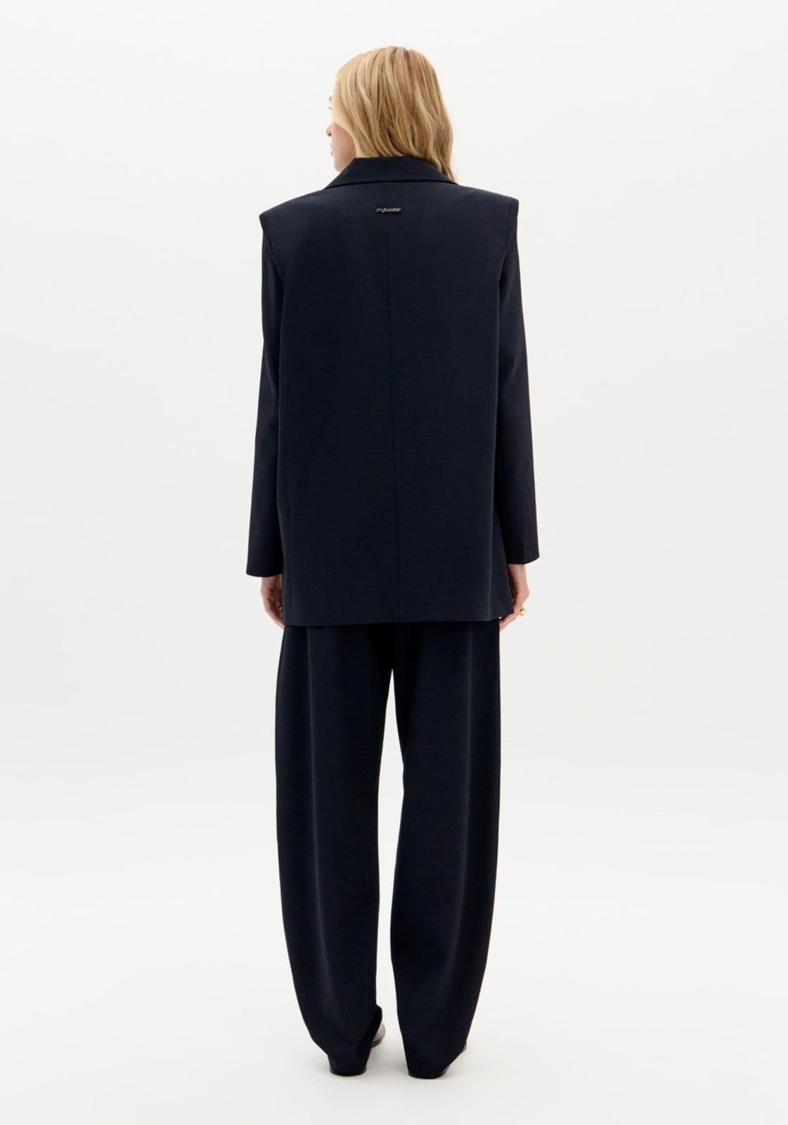 Vista 2 Calça Barrel Alfaiataria Cintura Média My Favorite Things azul