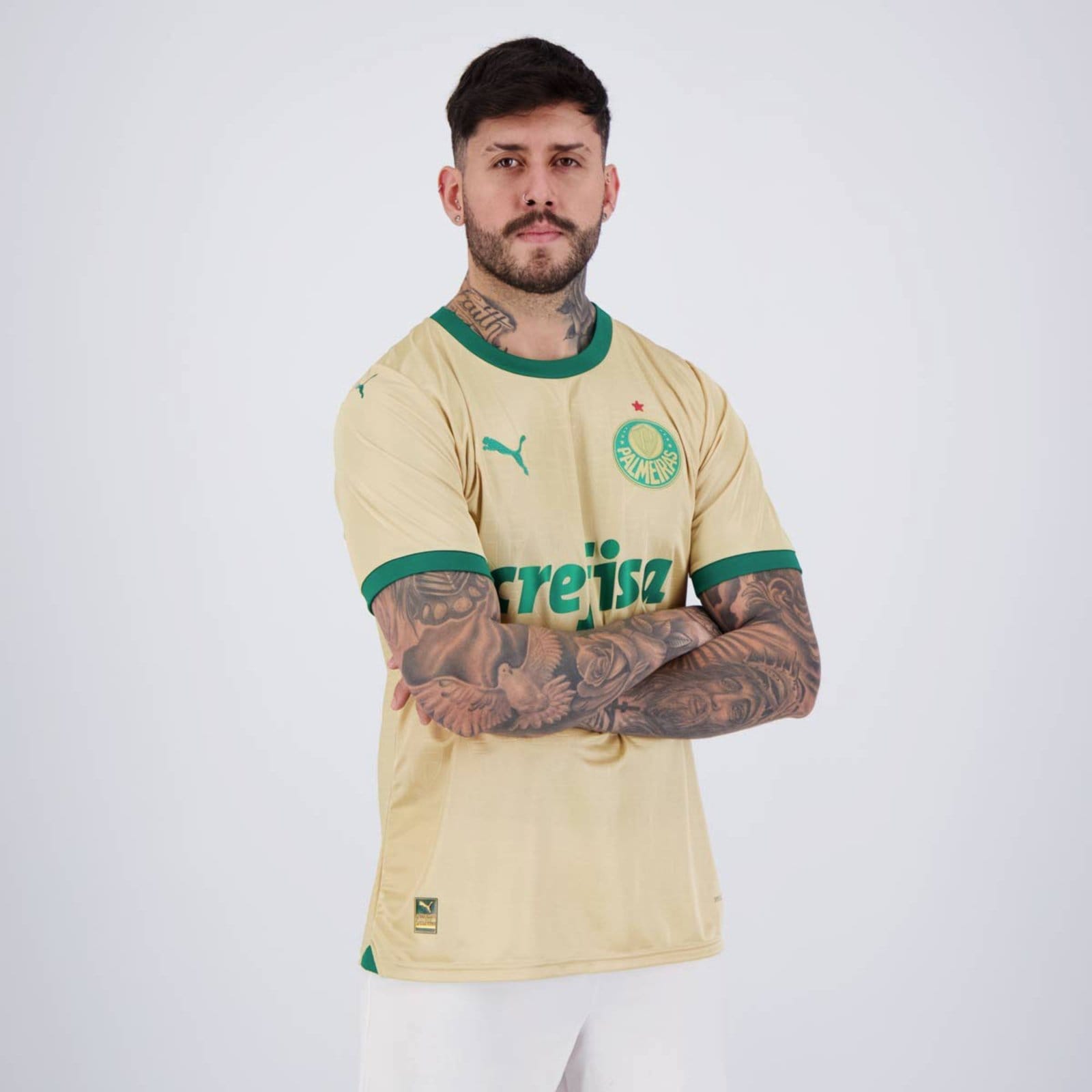 Vista 2 Camisa Puma Palmeiras III 2024 Jogador Puma amarelo