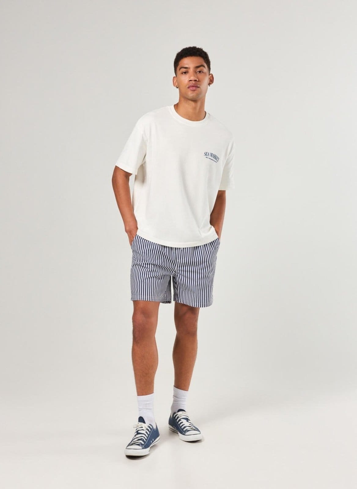 Bermuda Tecido Texturizado Listras