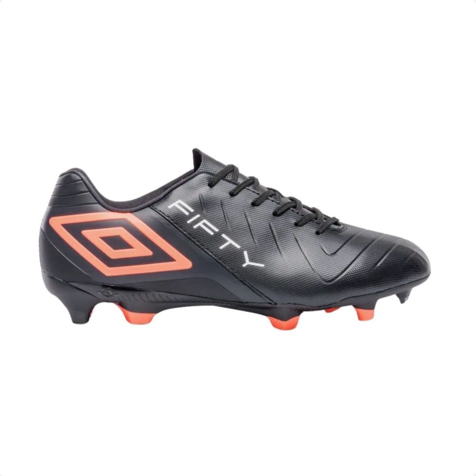 Chuteira Campo Masculina Umbro Fifty Vi Preta E Coral