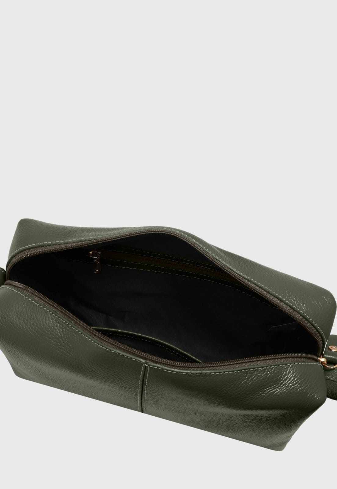 Vista 2 Bolsa Transversal Couro Mariart Capim Verde Army Mariart verde militar