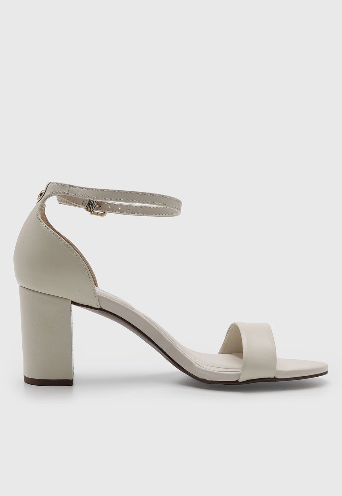 Vista 2 Sandália Feminina Loucos e Santos Salto Bloco Off-White Loucos e Santos off-white white