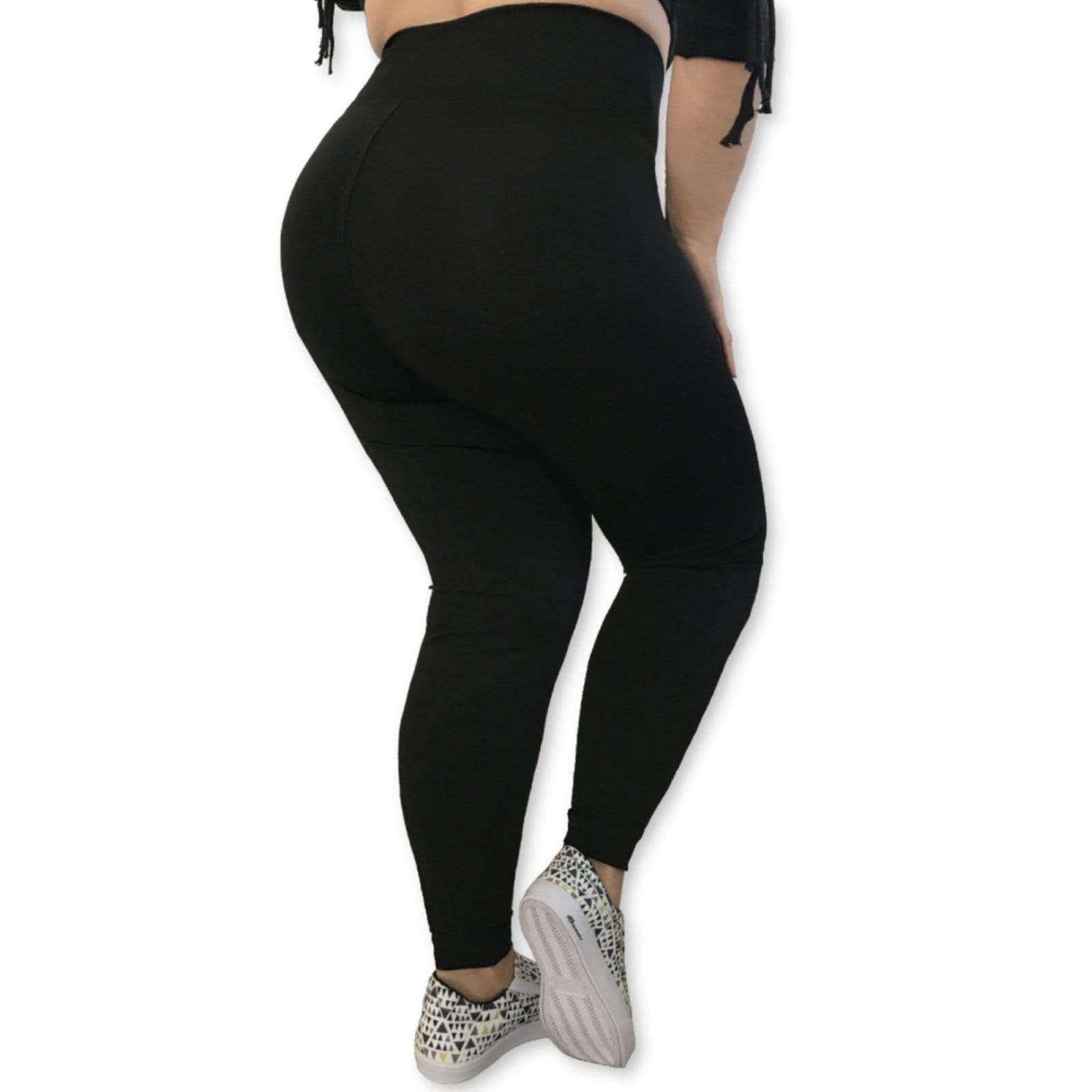 Vista 2 Calça Legging Plus Size Heide Ribeiro Suplex Basic Heide Ribeiro preto