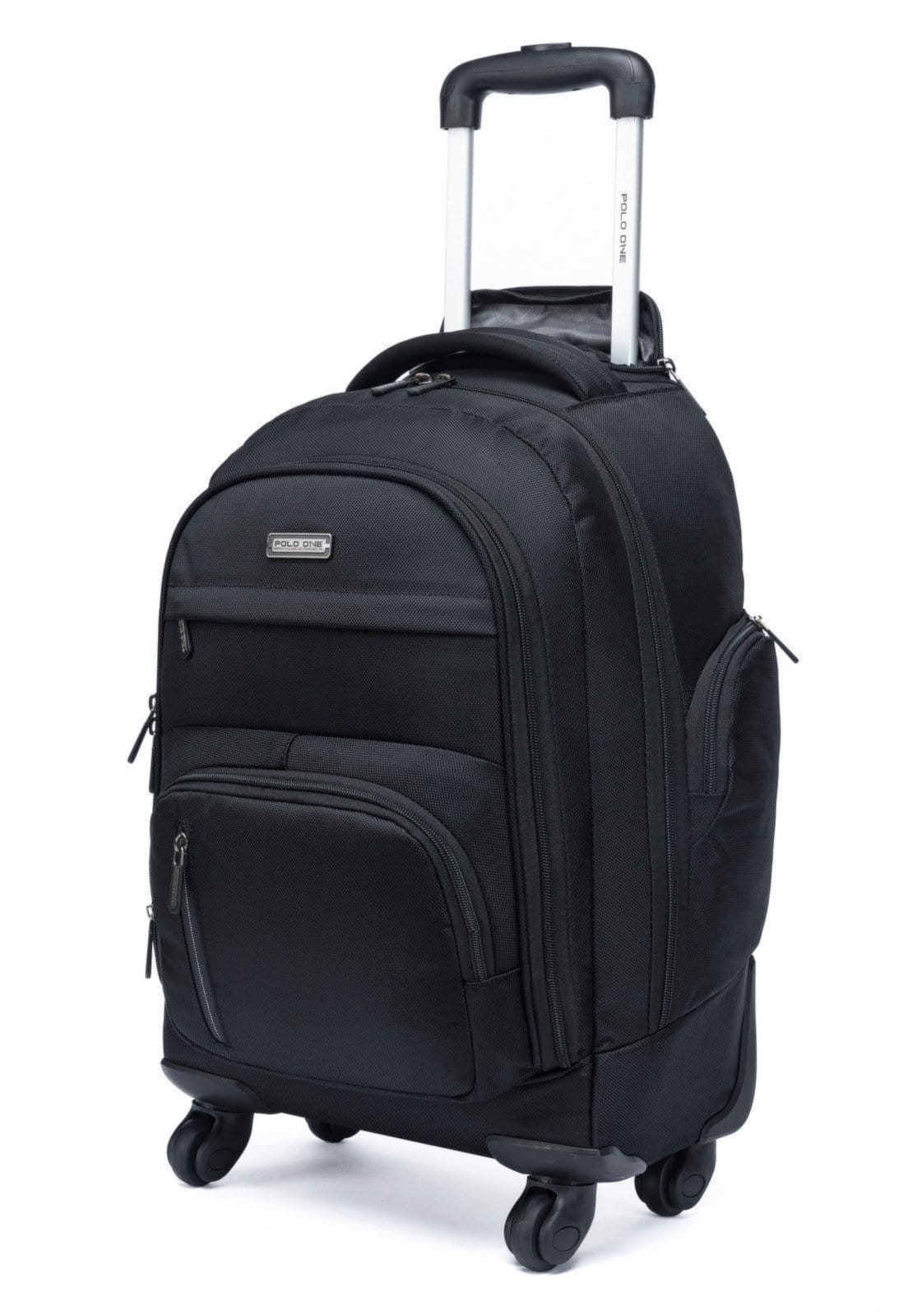 Vista 2 Mochila De Rodinhas Polo One Resistente Executiva Notebook Trabalho Polo One preto